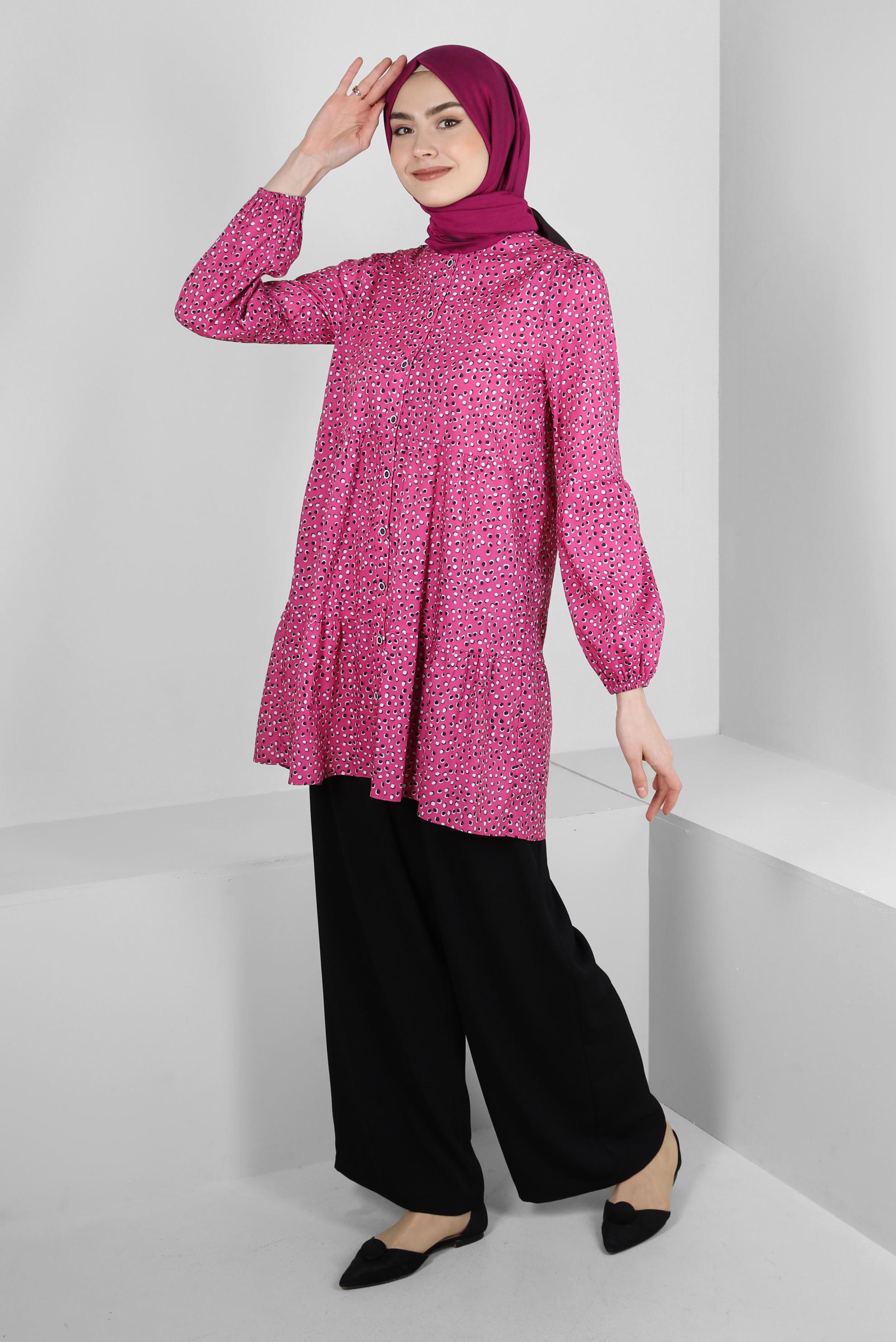 Tesettür giyim SİYAH GENİŞ PAÇA BELİ LASTİKLİ PANTOLON 70539