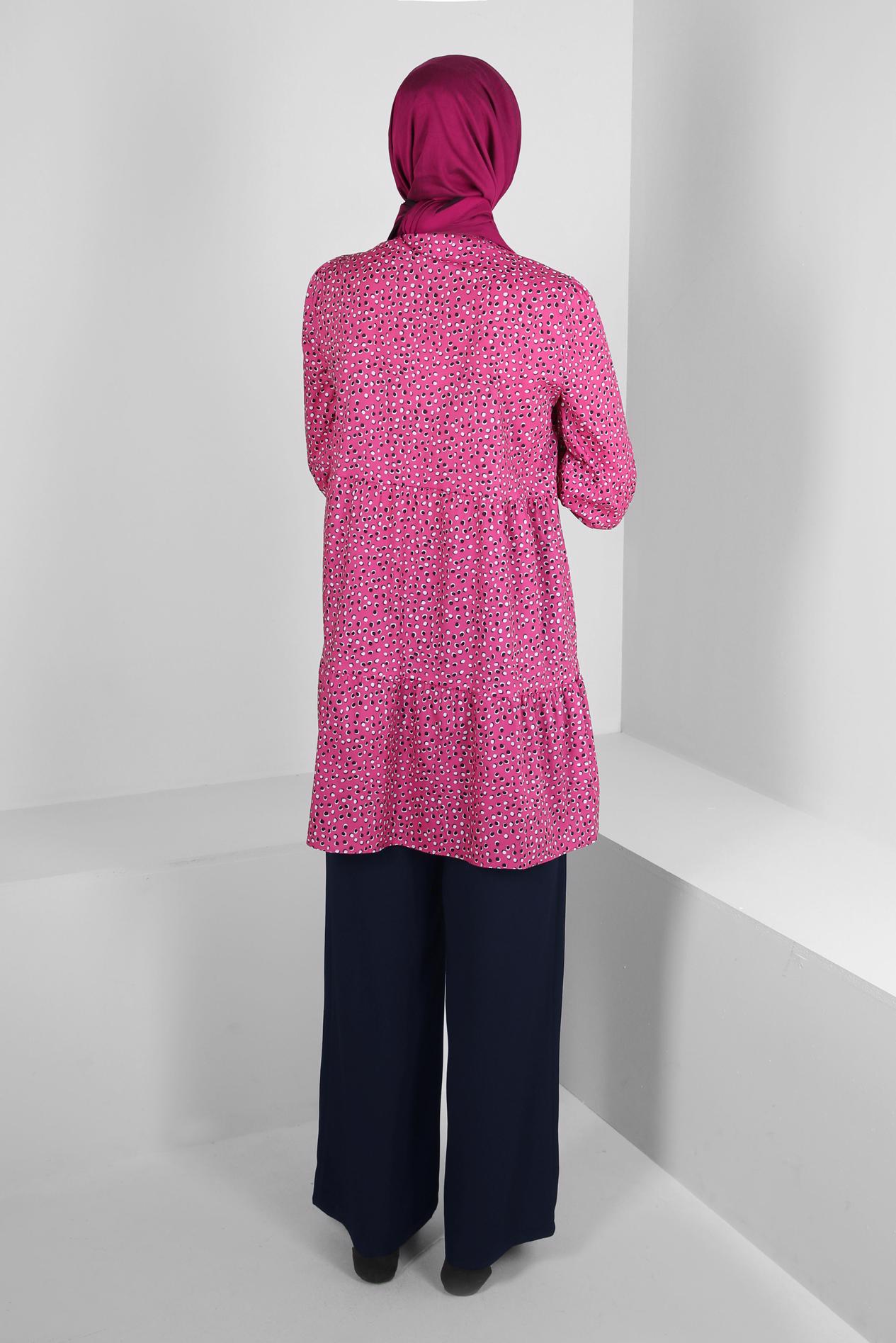 Tesettür giyim LACİVERT GENİŞ PAÇA BELİ LASTİKLİ PANTOLON 70539