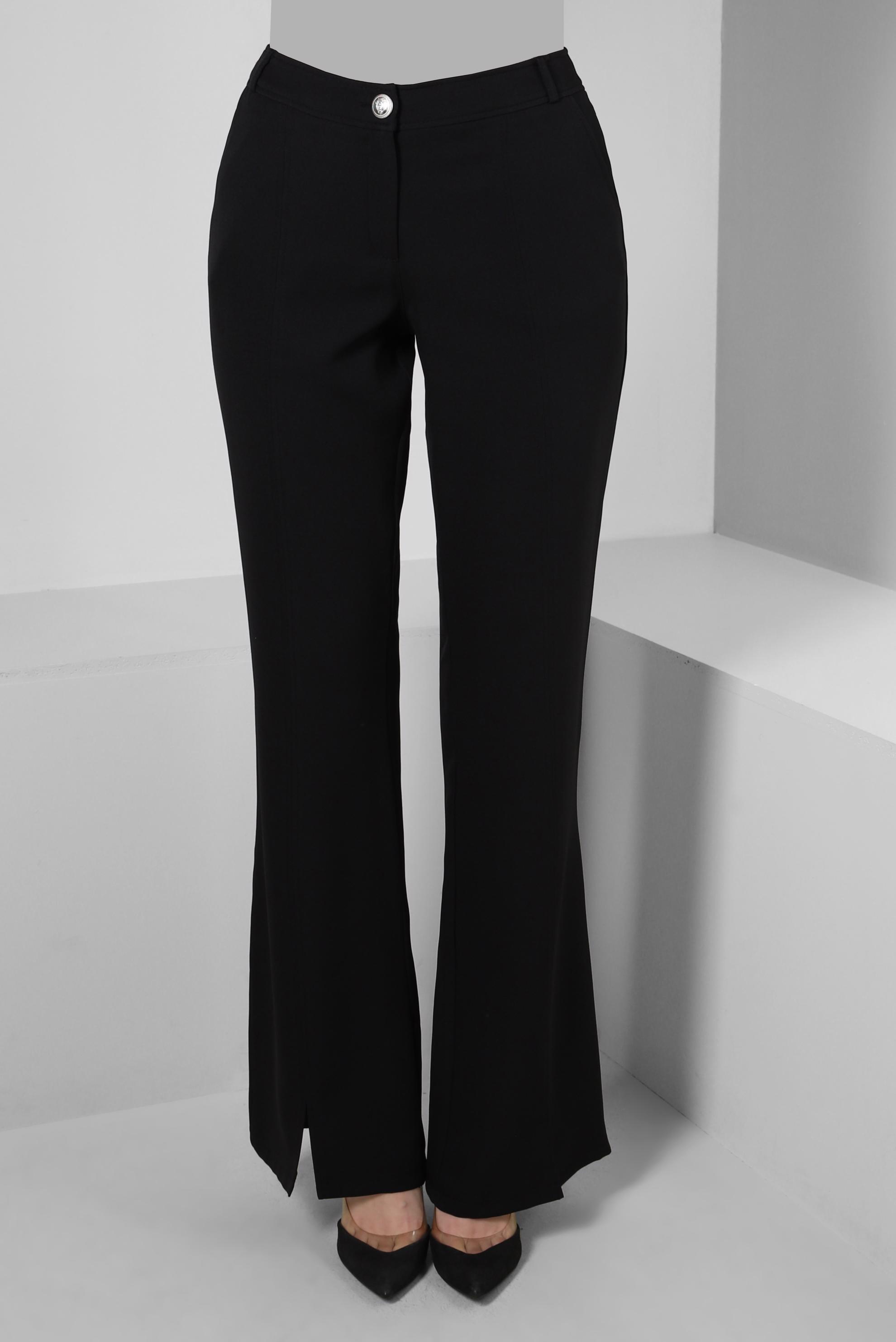 Tesettür giyim SİYAH ÖNÜ YIRTMAÇLI İSPANYOL PAÇA PANTOLON 70540