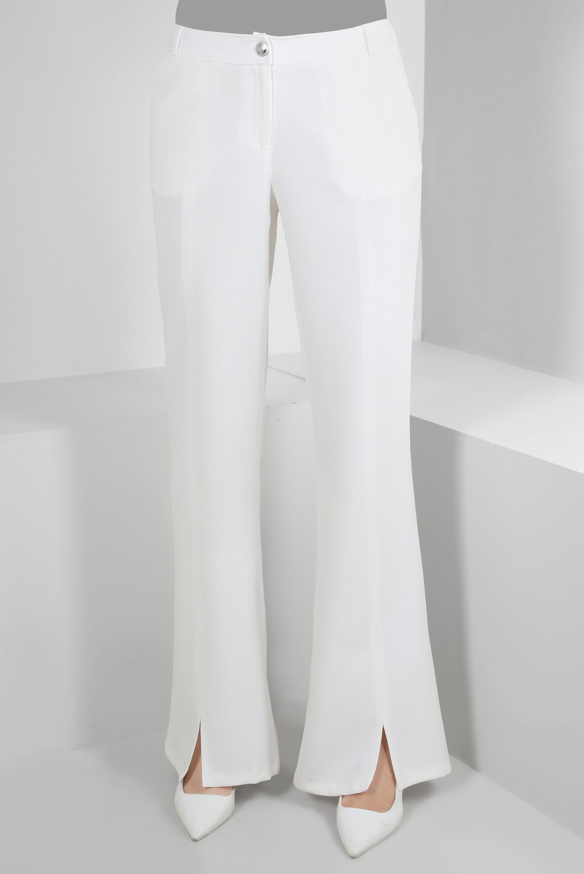 Hijab clothing WHITE FLARE PANTS WITH FRONT SLIT 70540