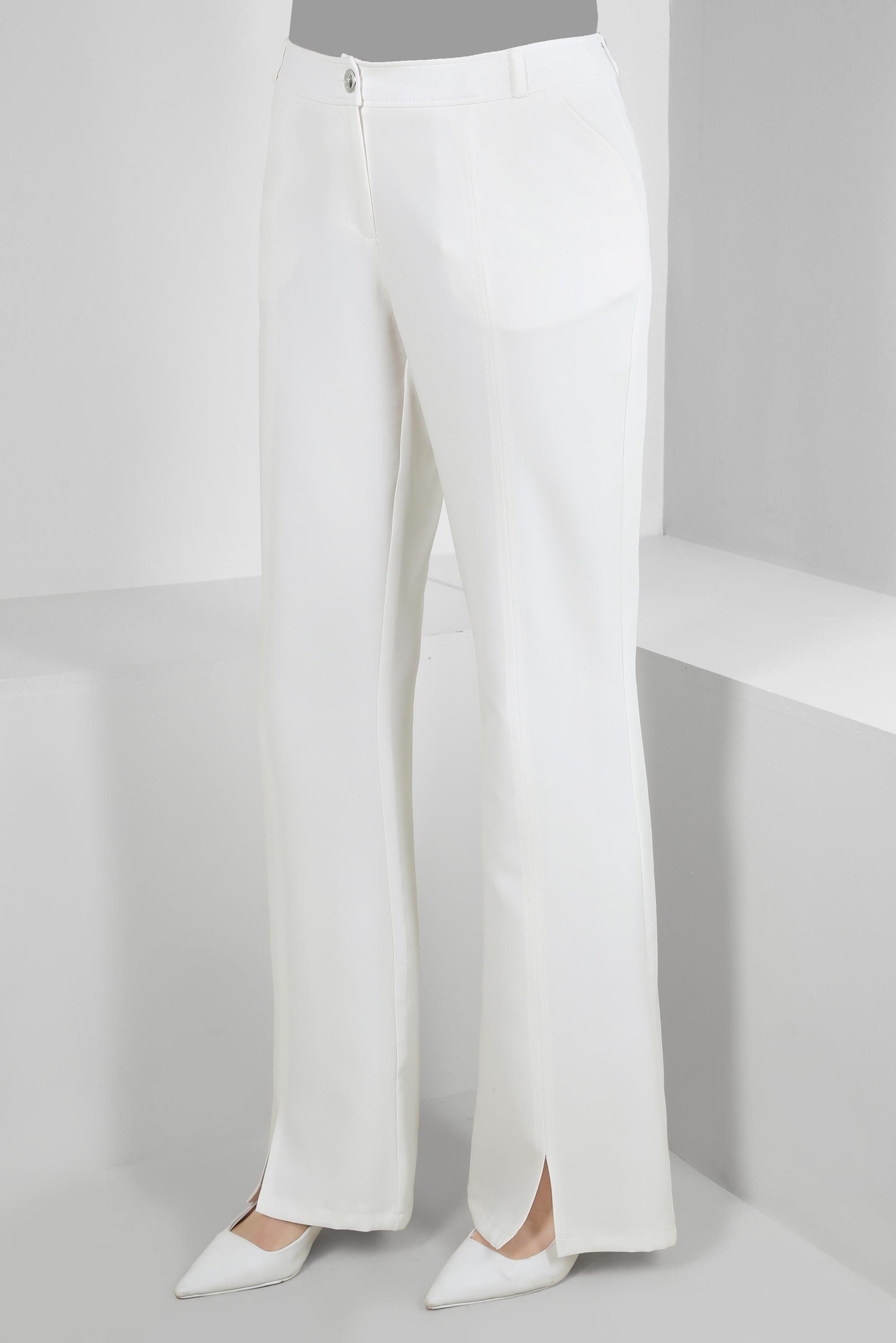 Hijab clothing WHITE FLARE PANTS WITH FRONT SLIT 70540