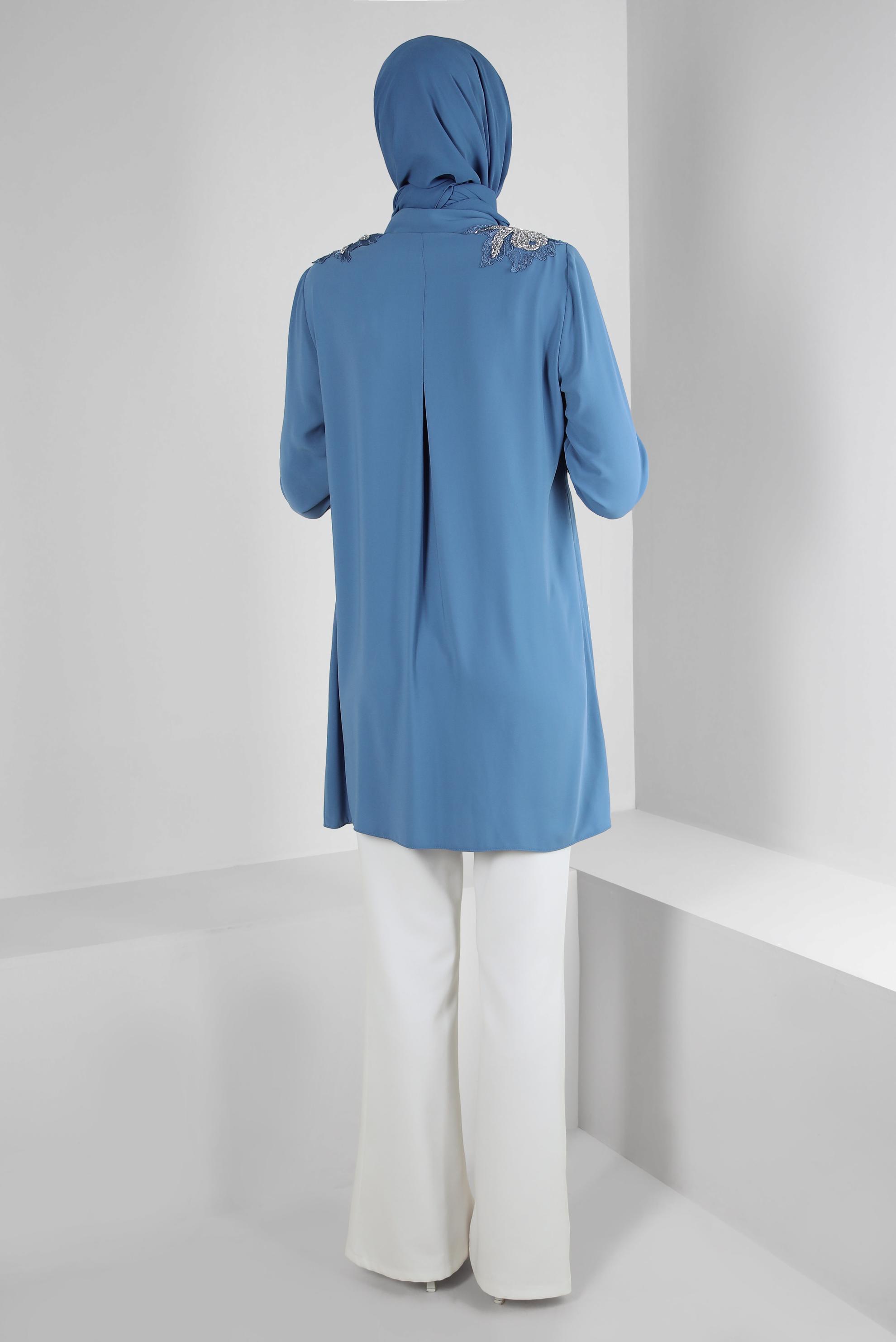 Hijab clothing WHITE FLARE PANTS WITH FRONT SLIT 70540