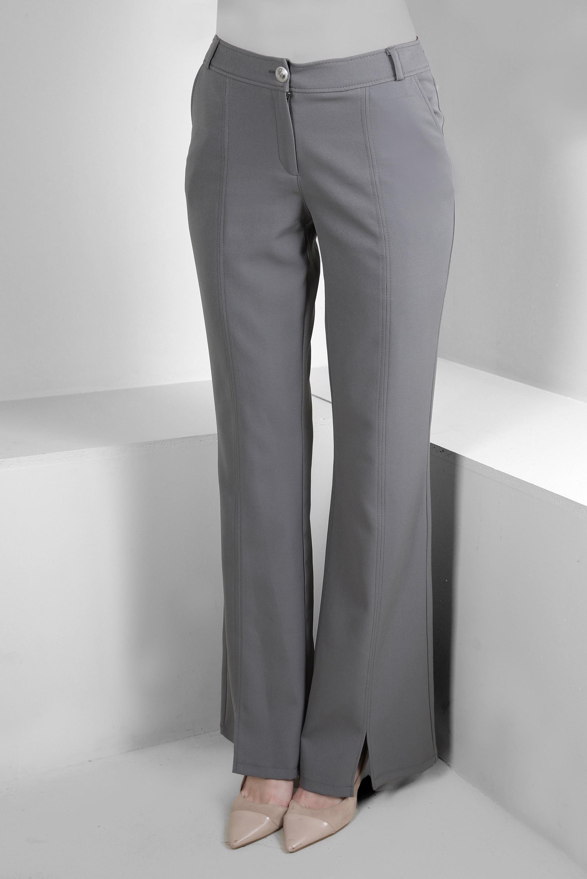 Tesettür giyim GRİ ÖNÜ YIRTMAÇLI İSPANYOL PAÇA PANTOLON 70540