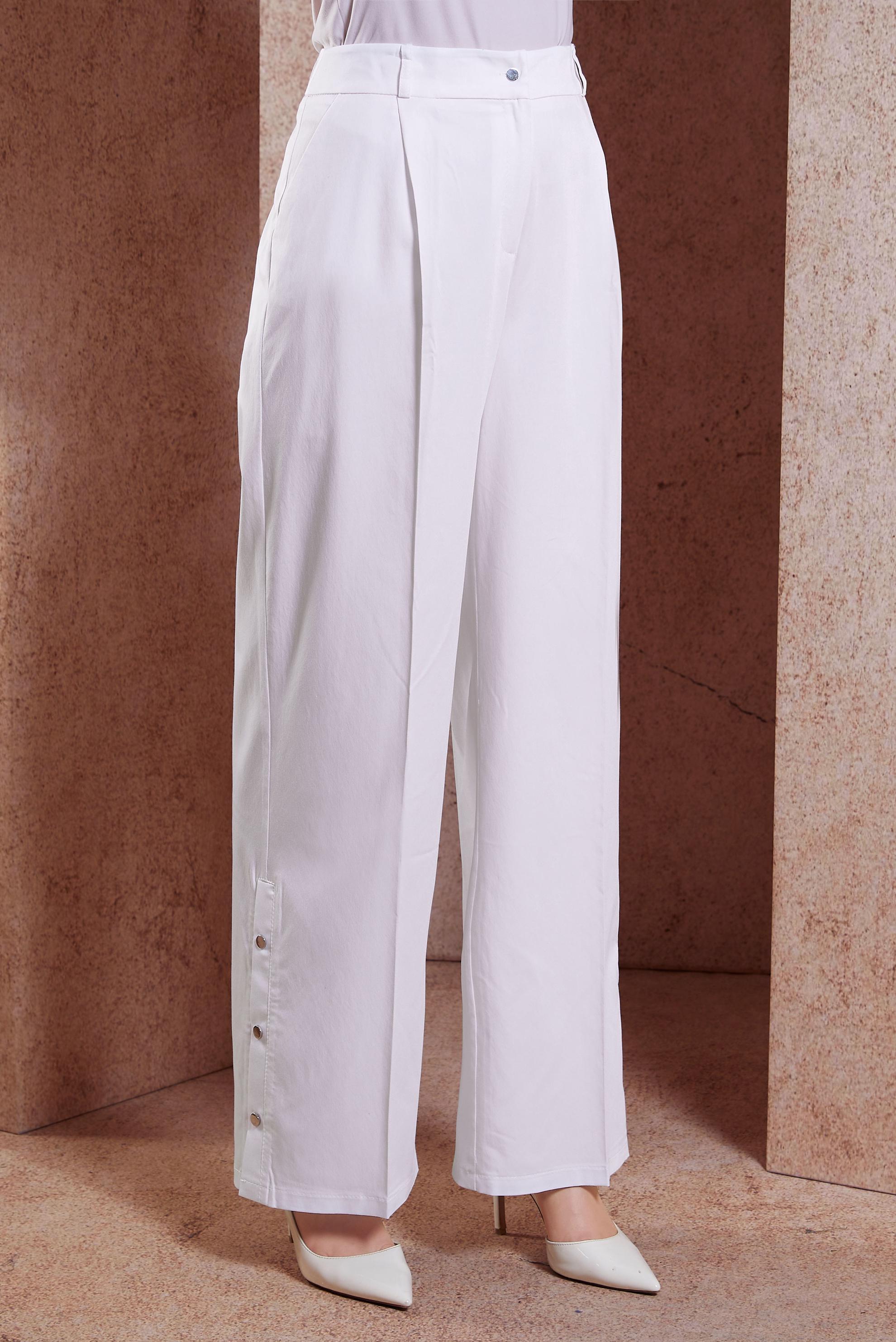 Tesettür giyim BEYAZ GENİŞ PAÇA PANTOLON 70542