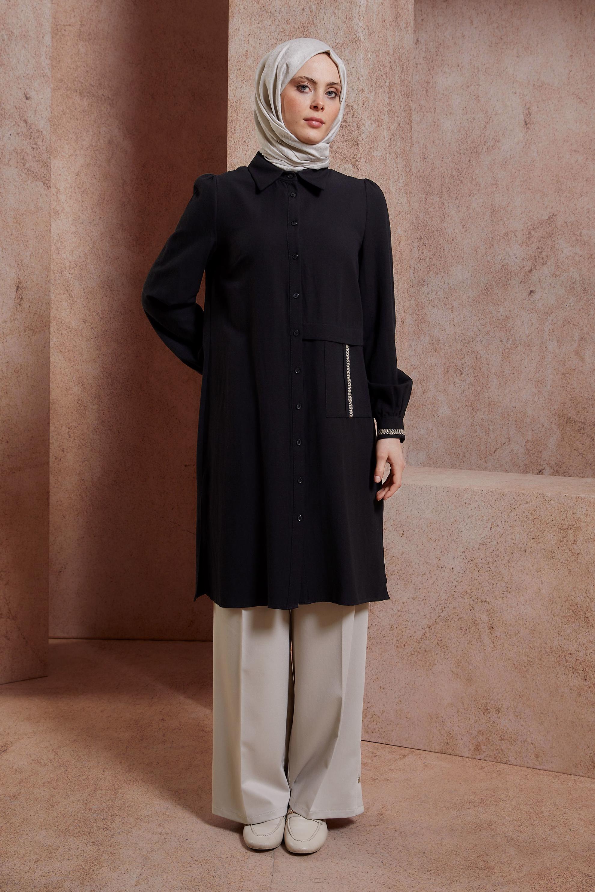 Tesettür giyim BEJ GENİŞ PAÇA PANTOLON 70542