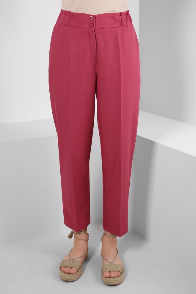 Tesettür giyim  BELİ LASTİKLİ YÜKSEK BEL PANTOLON 70543 - ALVİNA