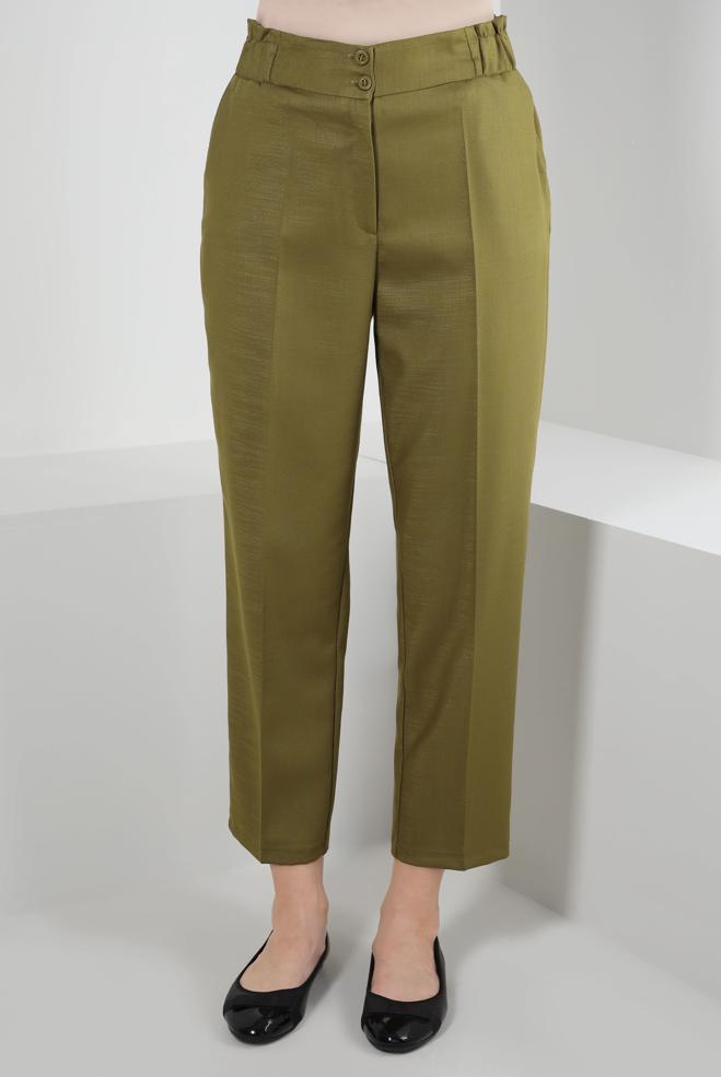 Tesettür giyim  BELİ LASTİKLİ YÜKSEK BEL PANTOLON 70543 - ALVİNA