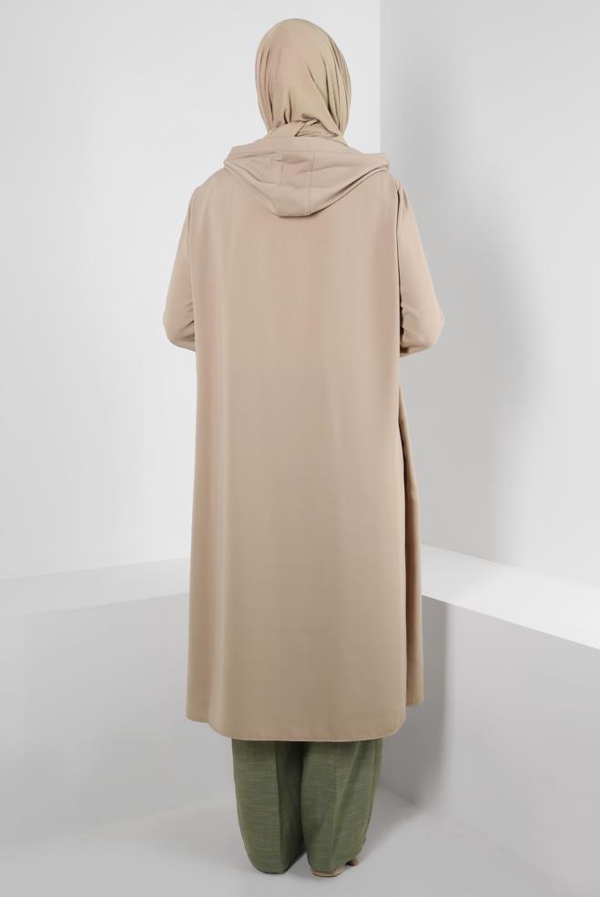 Tesettür giyim HAKİ BOL PAÇA BÜYÜK BEDEN PANTOLON 70546 - ALVİNA