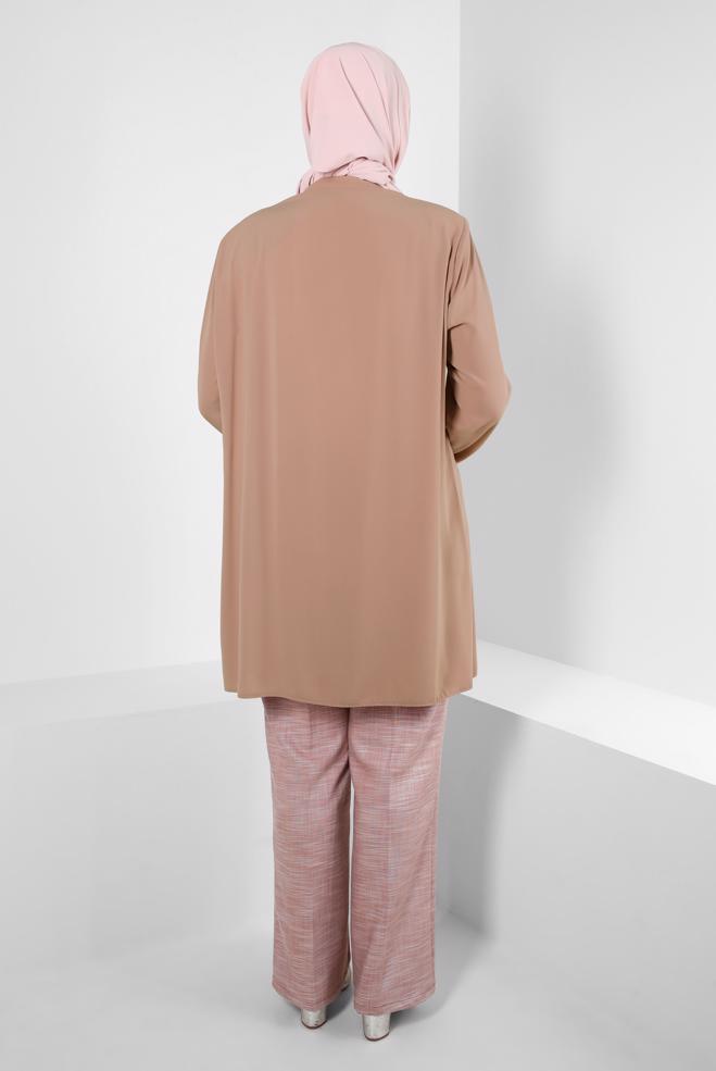 Tesettür giyim TABA BOL PAÇA BÜYÜK BEDEN PANTOLON 70546 - ALVİNA