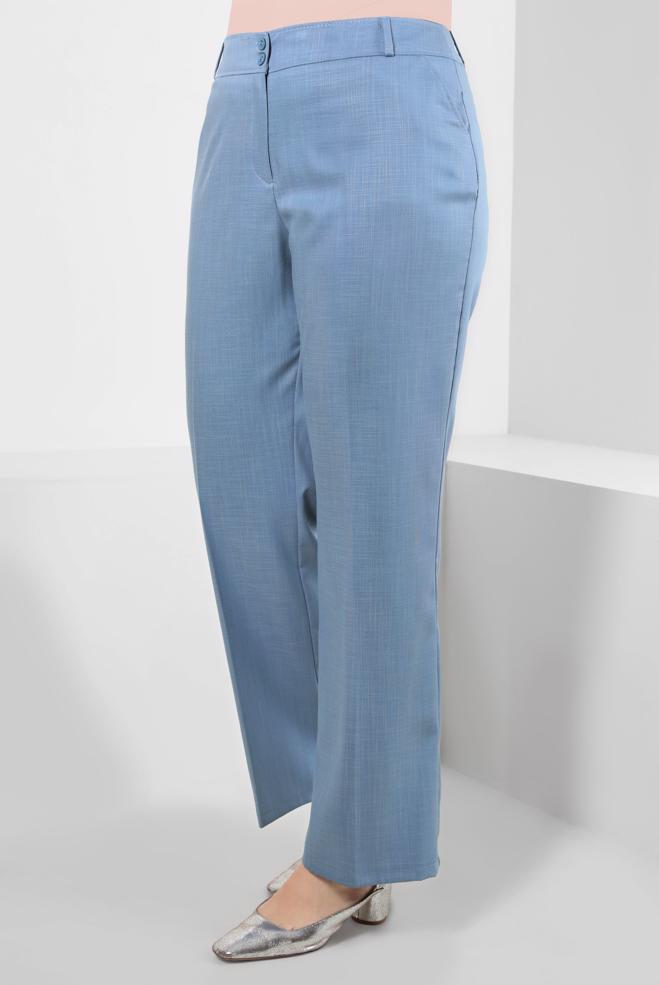 Tesettür giyim MAVİ BOL PAÇA BÜYÜK BEDEN PANTOLON 70546 - ALVİNA