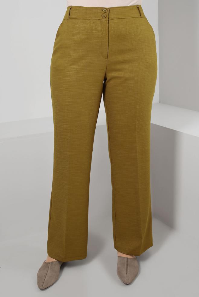 Vêtements hijab VERT PANTALON LARGE AVEC POCHE 70546 - ALVİNA