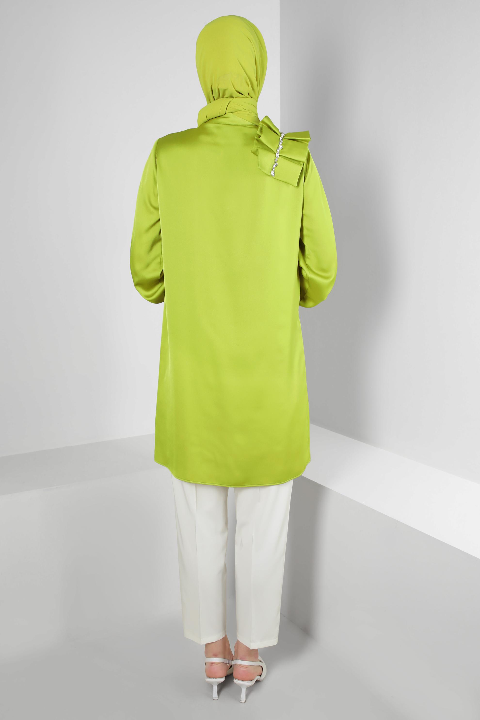 Tesettür giyim BEYAZ BELİ LASTİKLİ HAVUÇ KESİM PANTOLON 70548