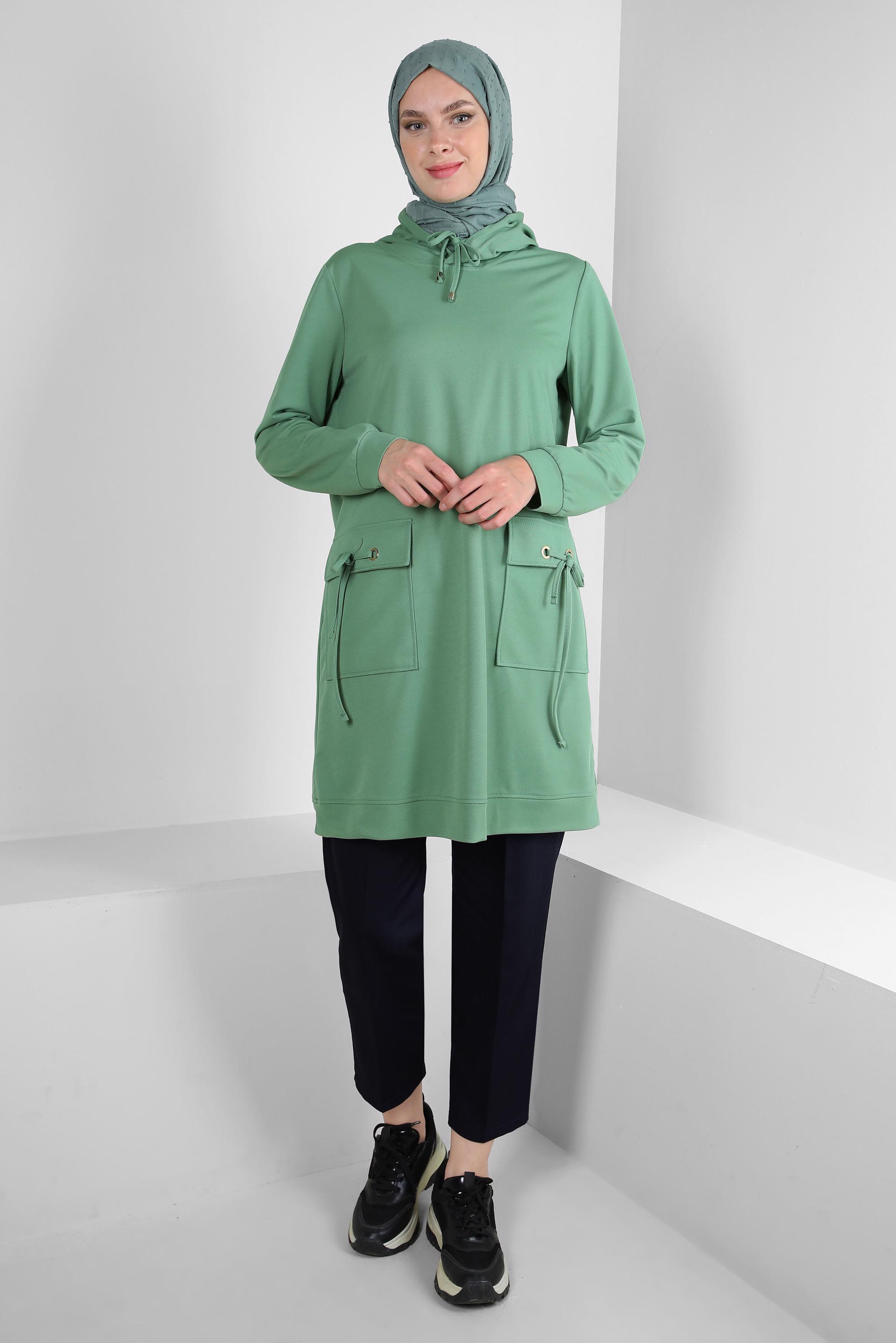 Tesettür giyim LACİVERT BELİ LASTİKLİ HAVUÇ KESİM PANTOLON 70548