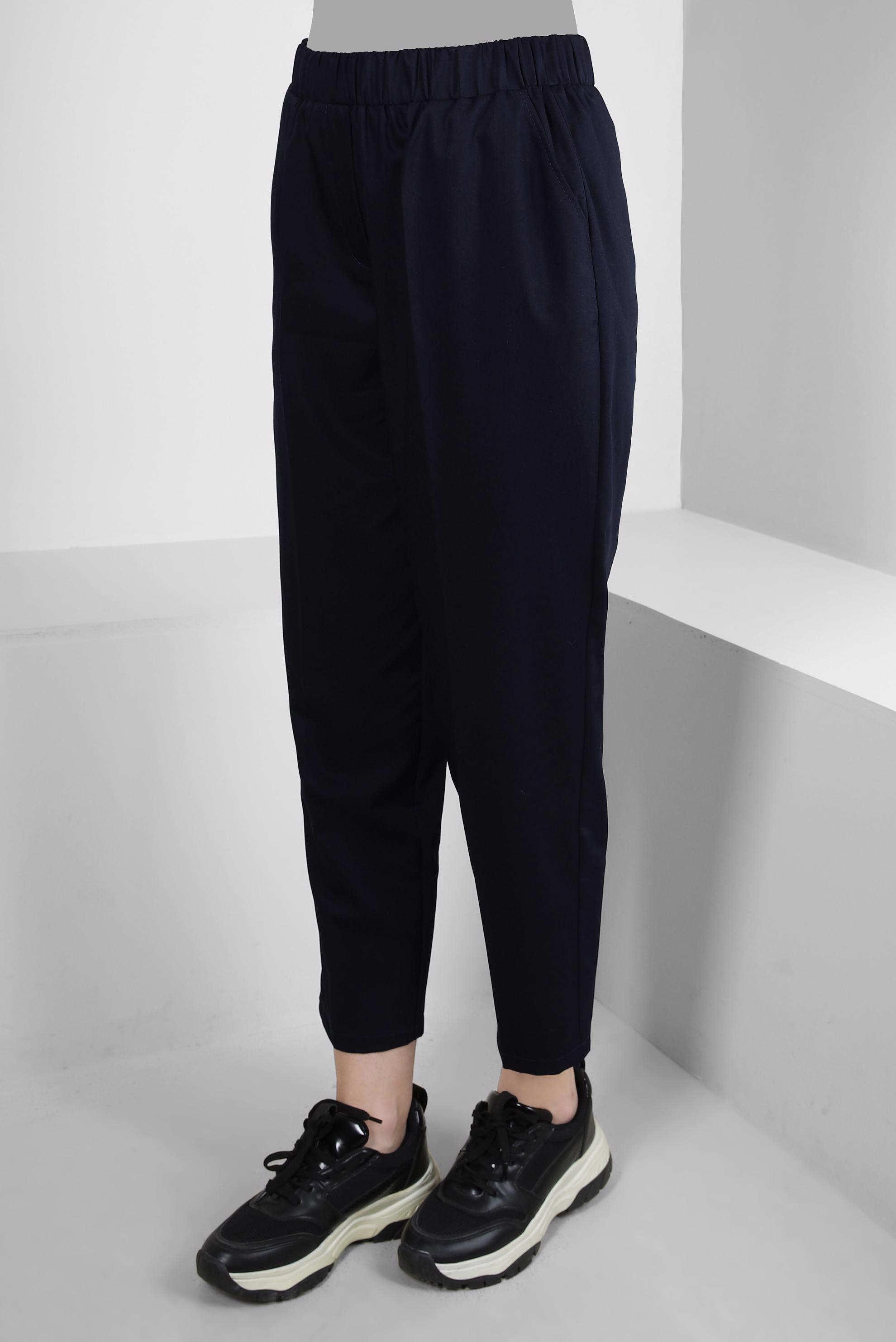 Tesettür giyim LACİVERT BELİ LASTİKLİ HAVUÇ KESİM PANTOLON 70548