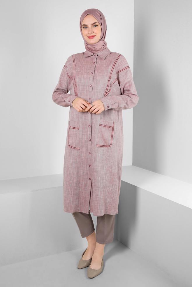 Tesettür giyim  BELİ LASTİKLİ HAVUÇ KESİM PANTOLON 70548 - ALVİNA