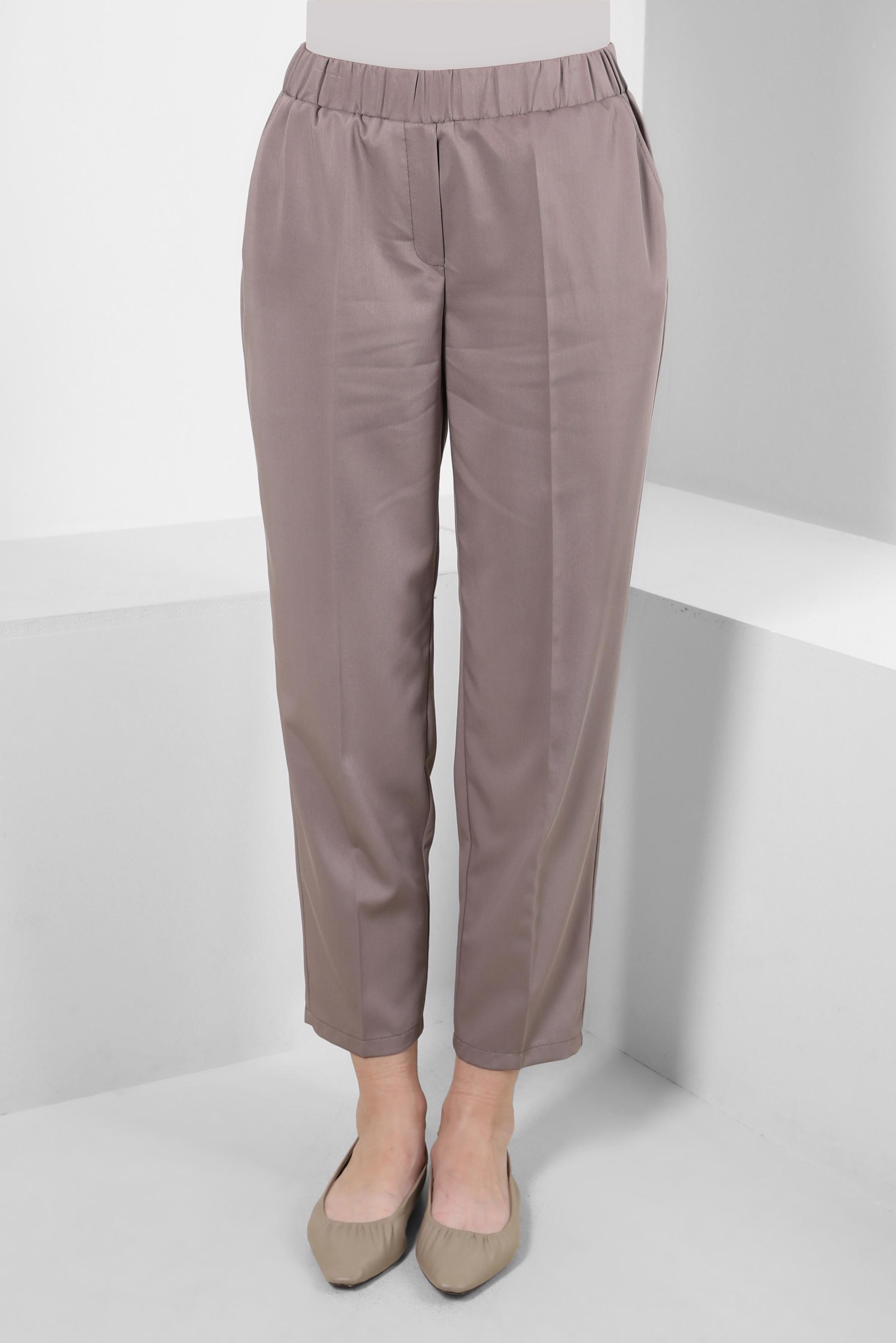 Tesettür giyim VİZON BELİ LASTİKLİ HAVUÇ KESİM PANTOLON 70548