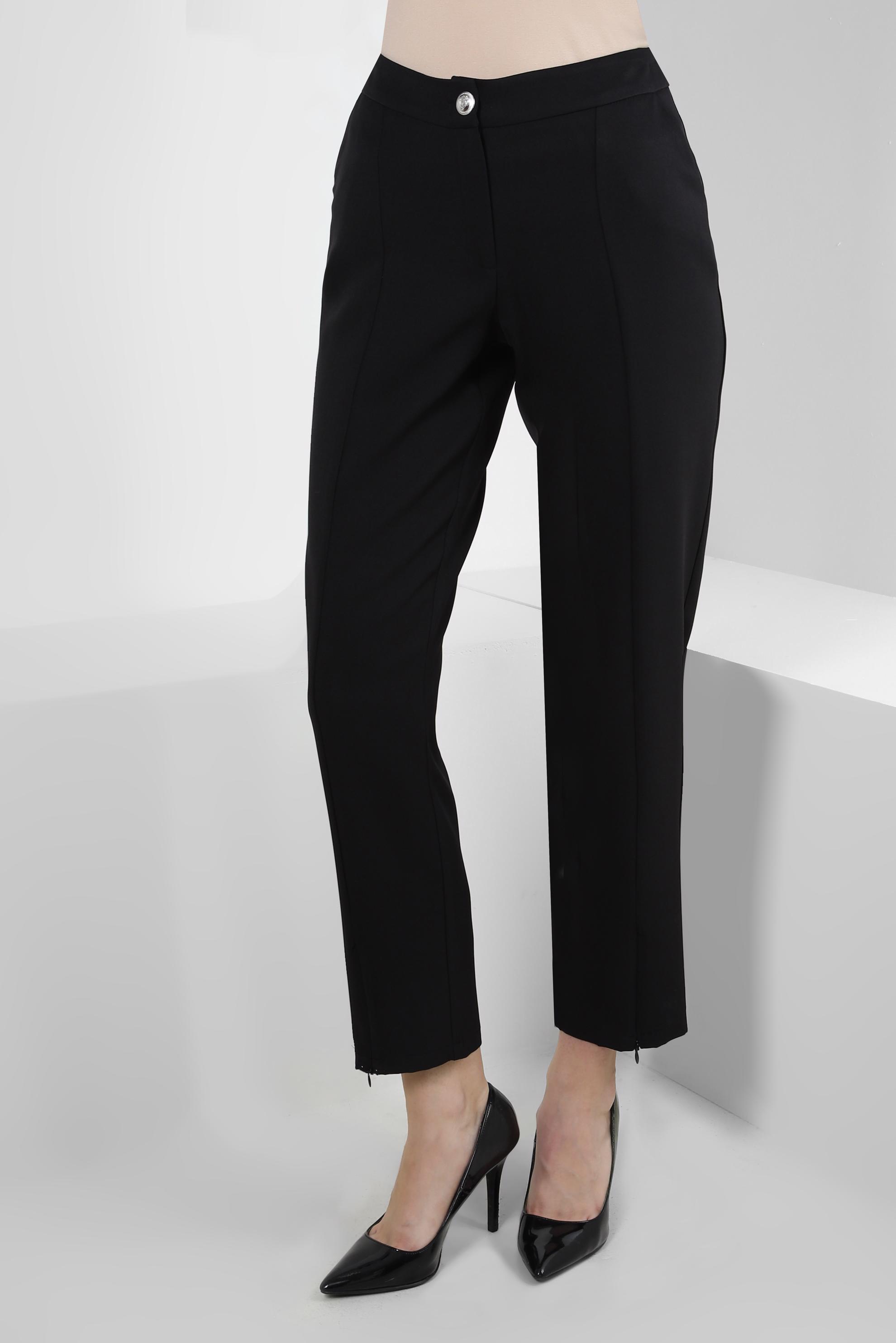 Tesettür giyim SİYAH FERMUAR DETAYLI KLASİK PANTOLON 70549