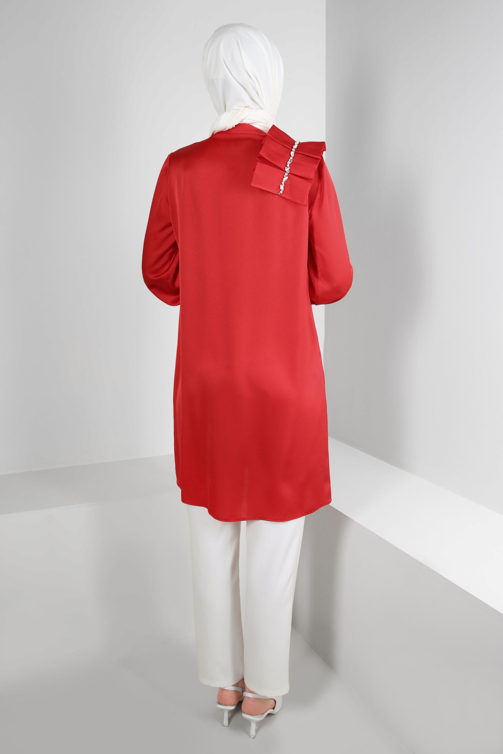 Tesettür giyim BEYAZ FERMUAR DETAYLI KLASİK PANTOLON 70549