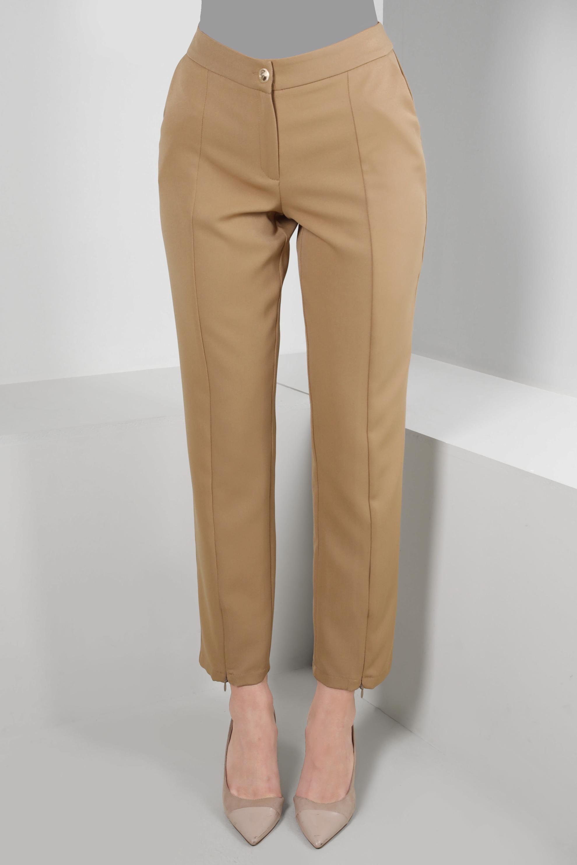 Tesettür giyim KUM FERMUAR DETAYLI KLASİK PANTOLON 70549