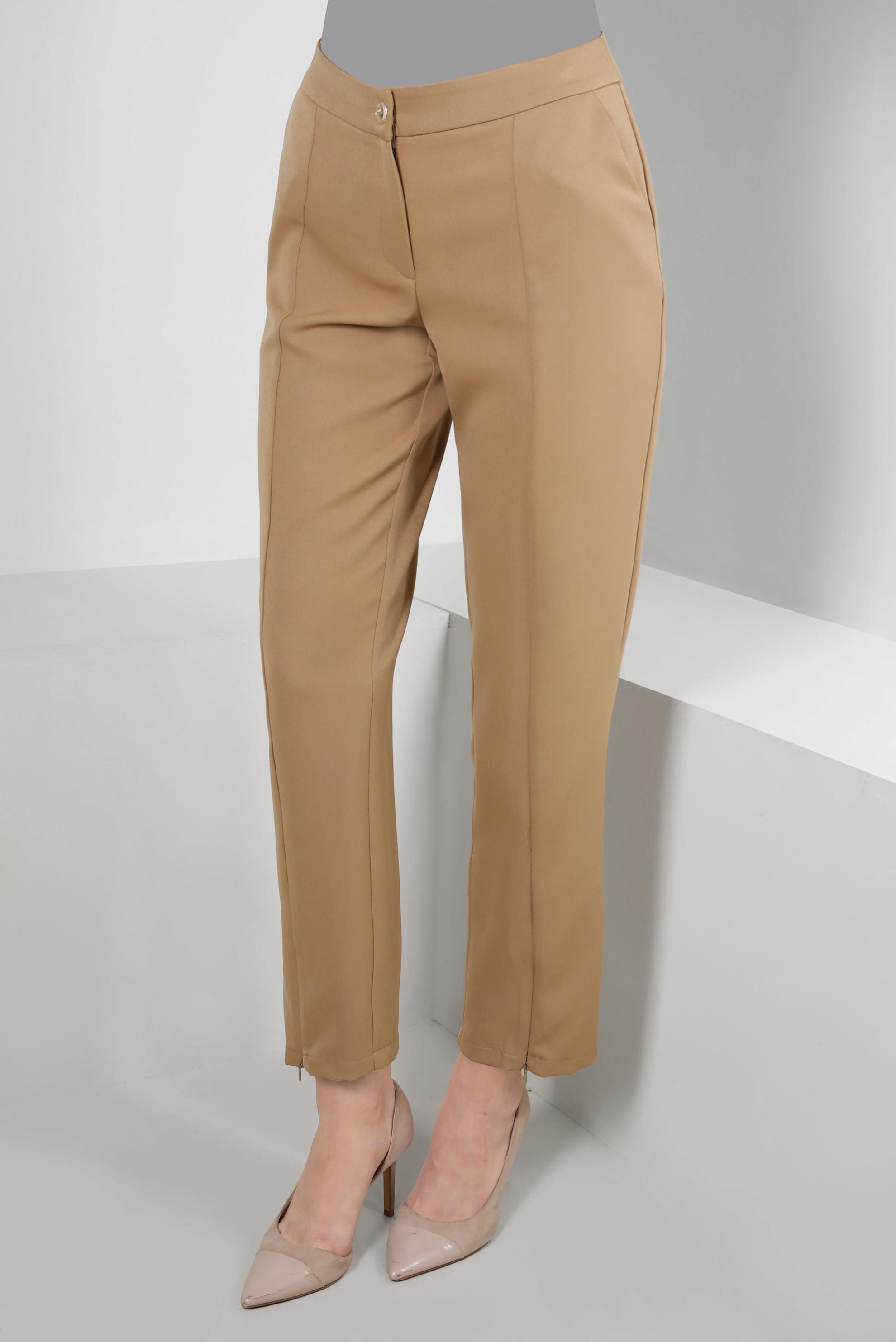 Tesettür giyim KUM FERMUAR DETAYLI KLASİK PANTOLON 70549