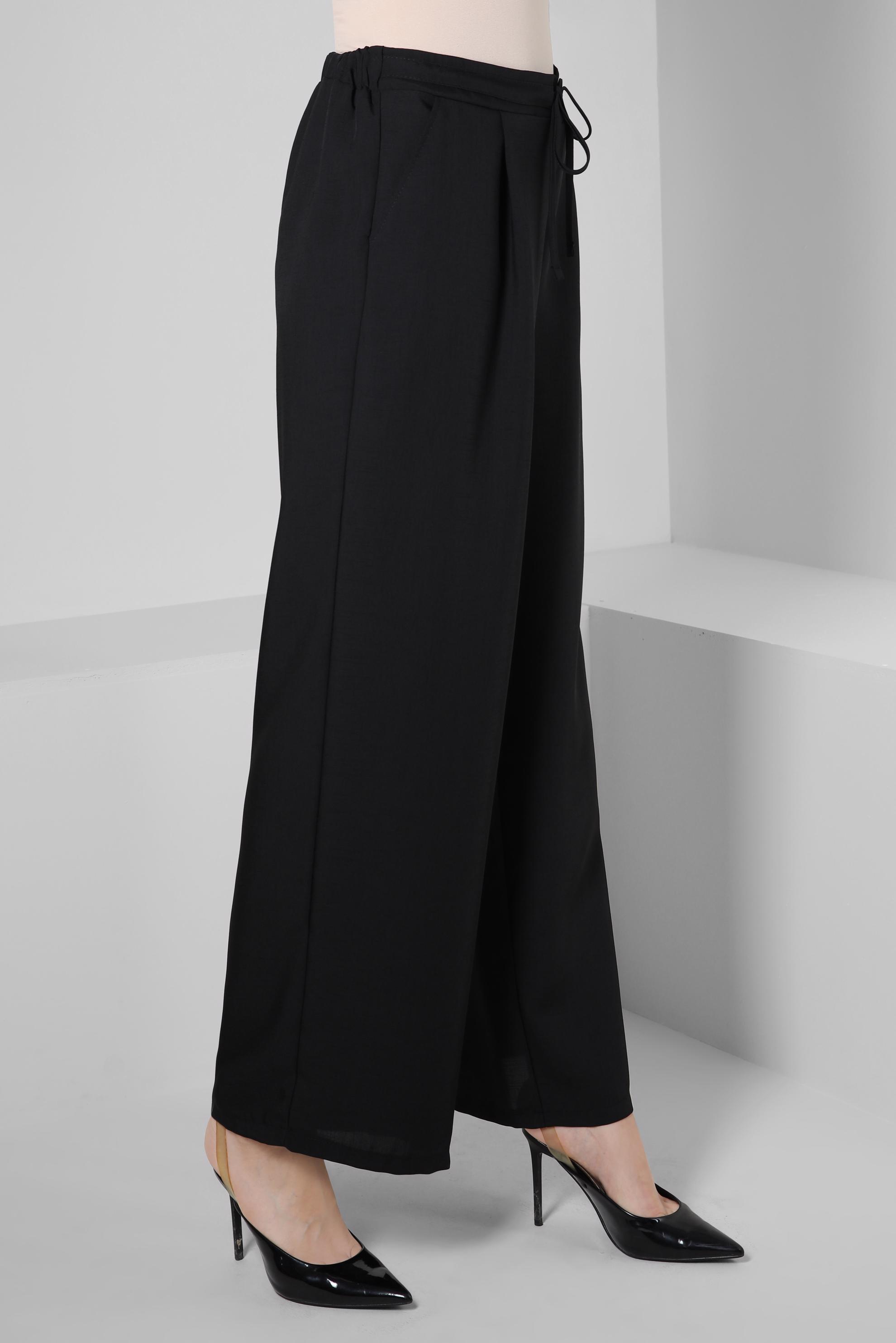 Tesettür giyim SİYAH GENİŞ PAÇA PANTOLON 70550