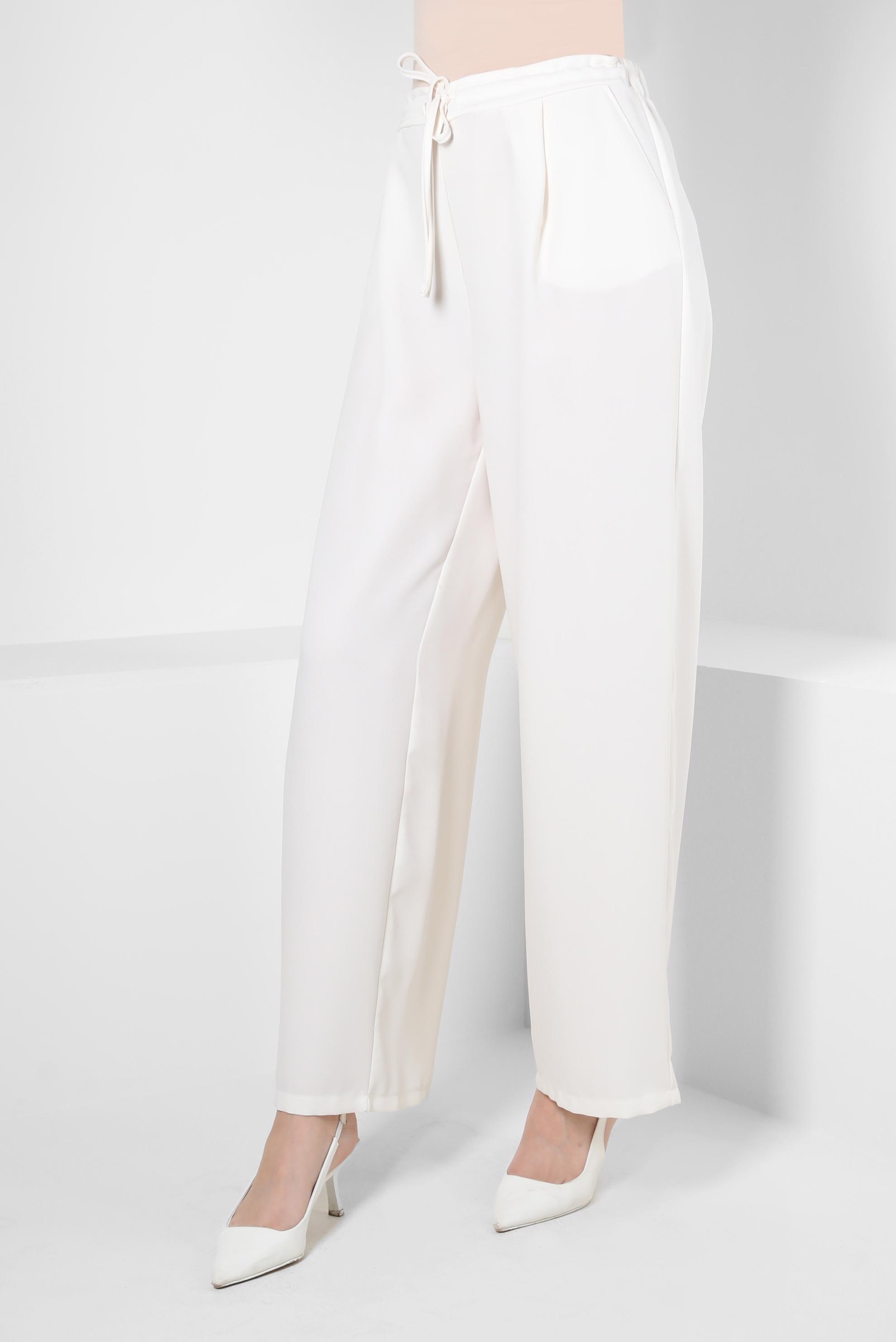 Tesettür giyim BEYAZ GENİŞ PAÇA PANTOLON 70550