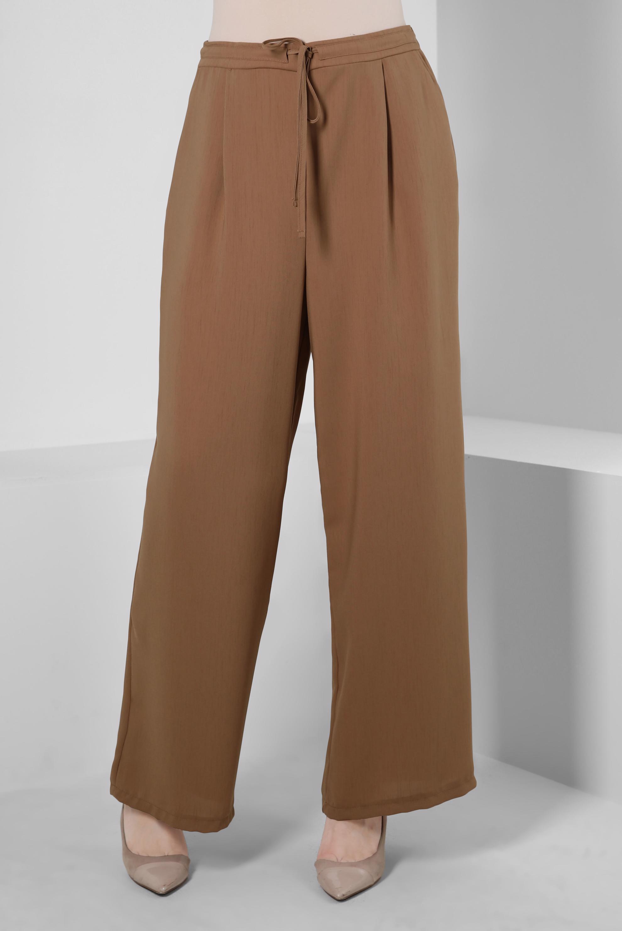 Tesettür giyim KAHVE GENİŞ PAÇA PANTOLON 70550