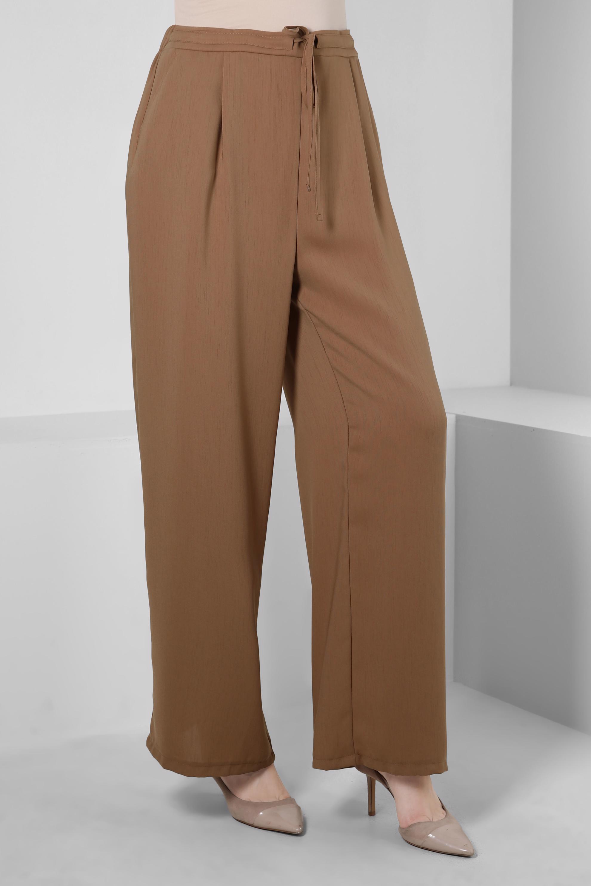 Tesettür giyim KAHVE GENİŞ PAÇA PANTOLON 70550