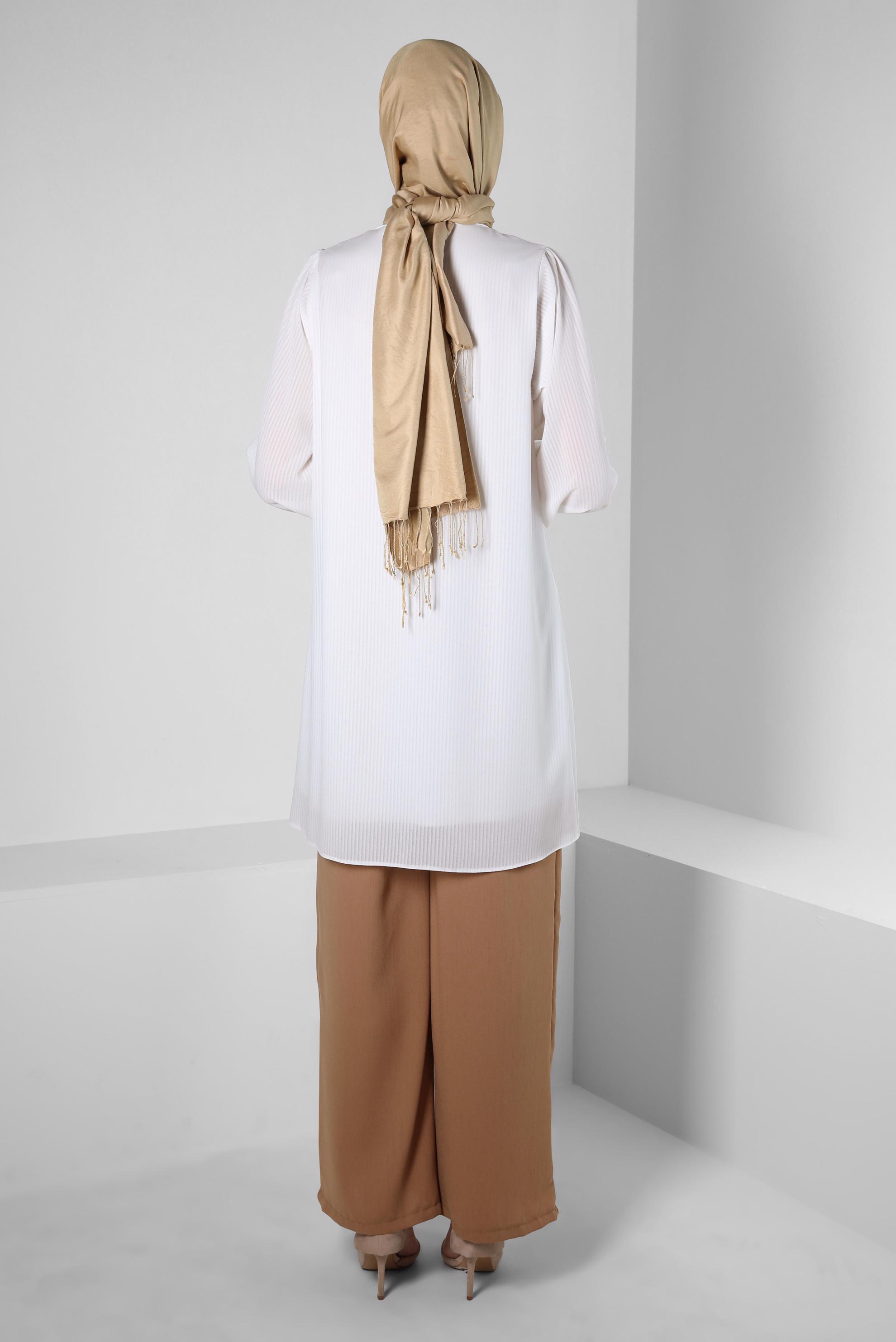 Tesettür giyim KAHVE GENİŞ PAÇA PANTOLON 70550