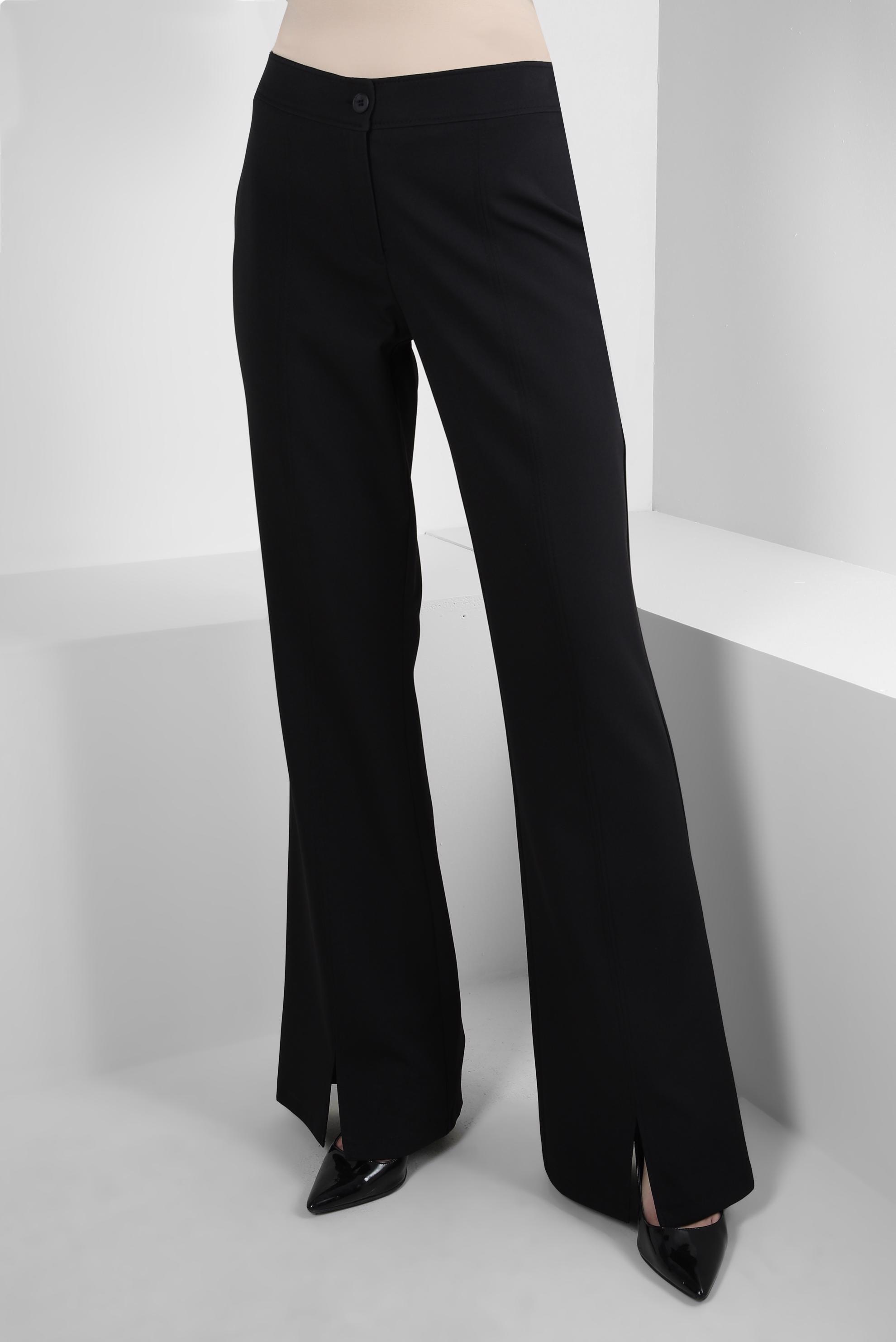 Tesettür giyim SİYAH İSPANYOL PAÇA YIRTMAÇ DETAYLI PANTOLON 70551