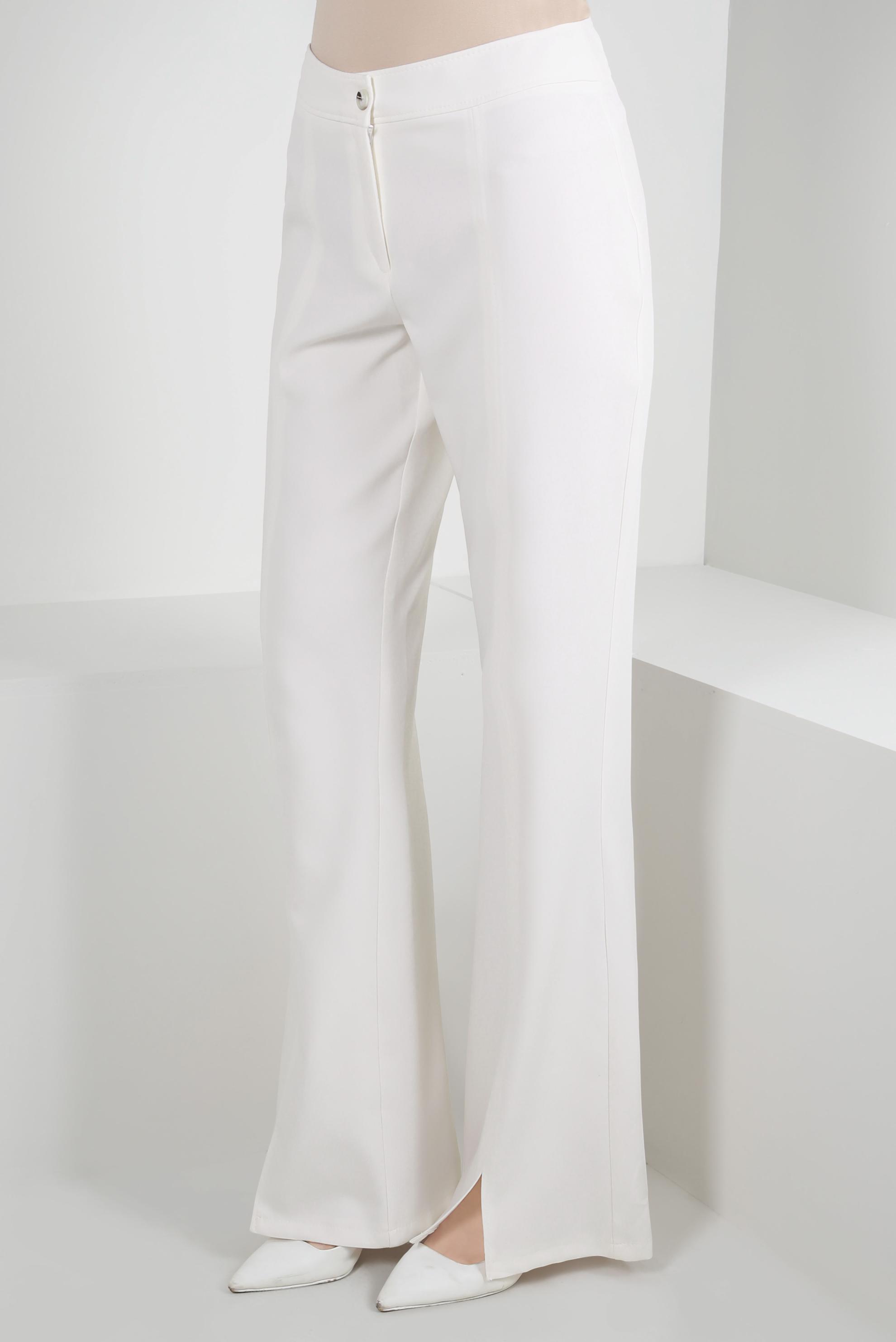 Tesettür giyim BEYAZ İSPANYOL PAÇA YIRTMAÇ DETAYLI PANTOLON 70551