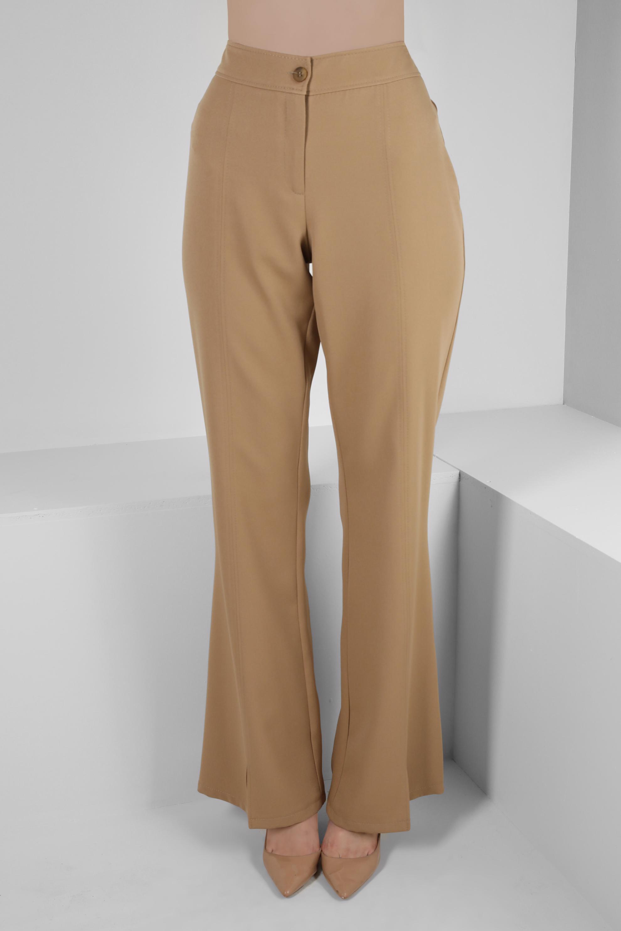 Tesettür giyim KUM İSPANYOL PAÇA YIRTMAÇ DETAYLI PANTOLON 70551