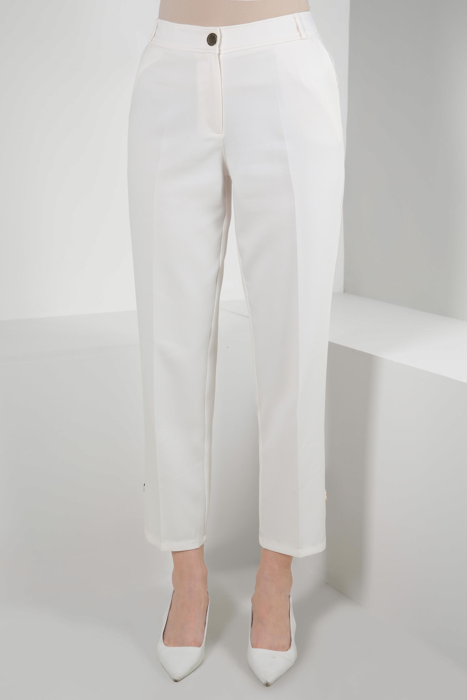 Tesettür giyim BEYAZ BORU PAÇA KLASİK PANTOLON 70553