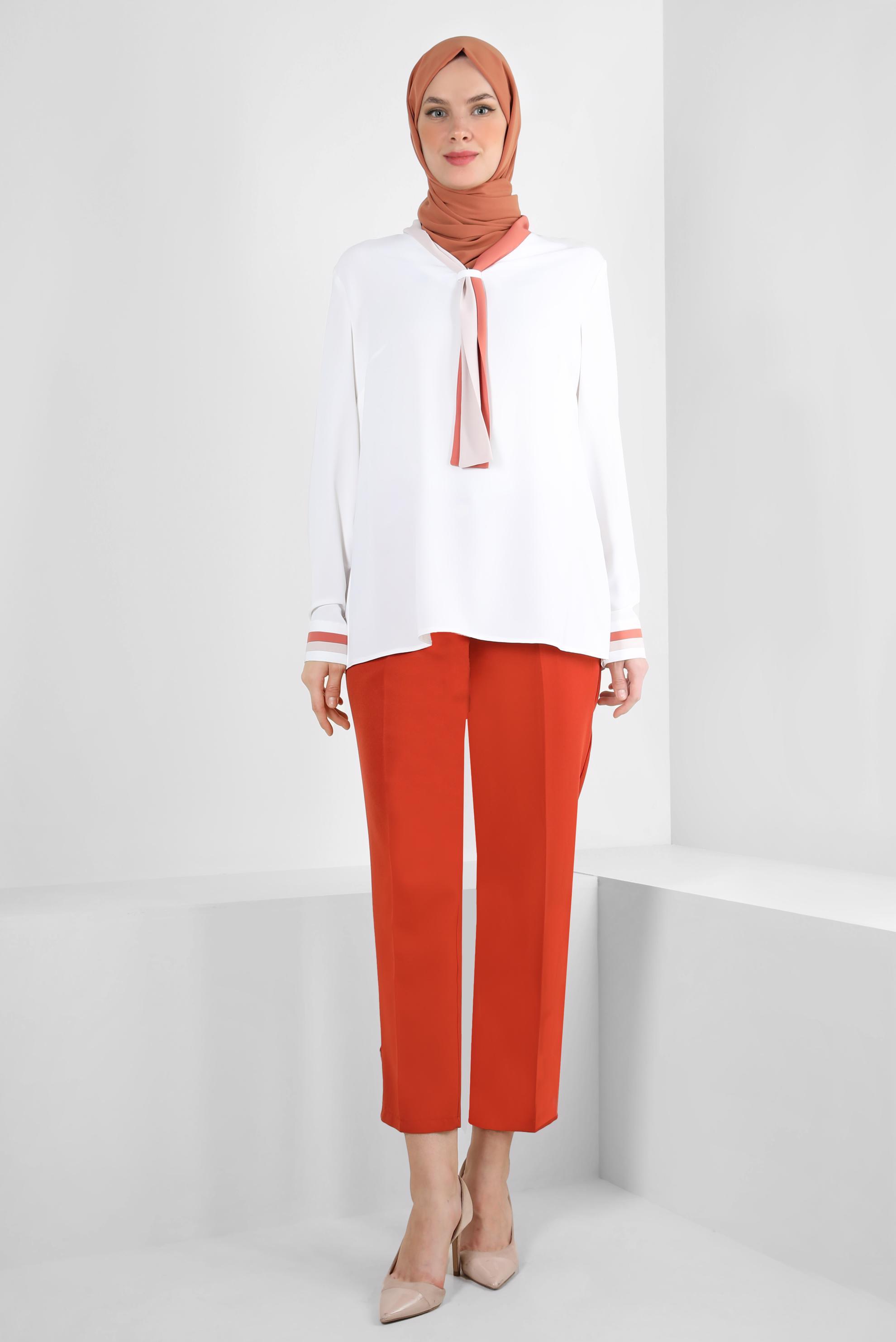 Hijab clothing ORANGE STRAIGHT CUT TROUSERS 70553