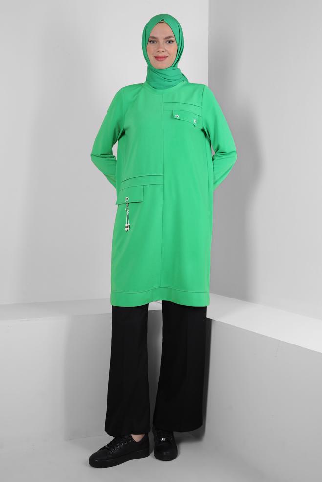 Vêtements hijab  PANTALON LARGE AVEC TAILLE ÉLASTIQUE 70554 - ALVİNA