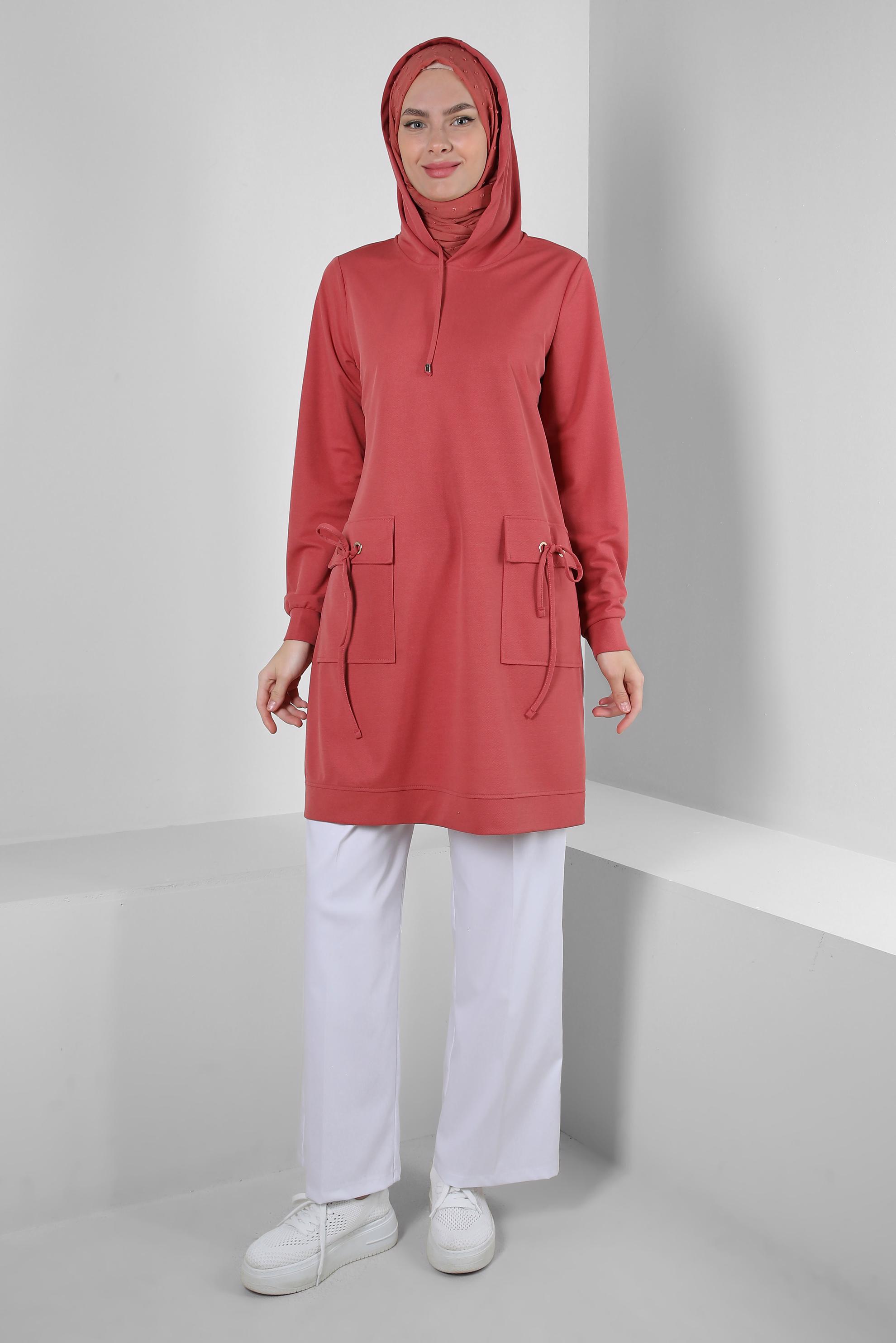 Tesettür giyim BEYAZ BELİ LASTİKLİ GENİŞ PAÇA PANTOLON 70554