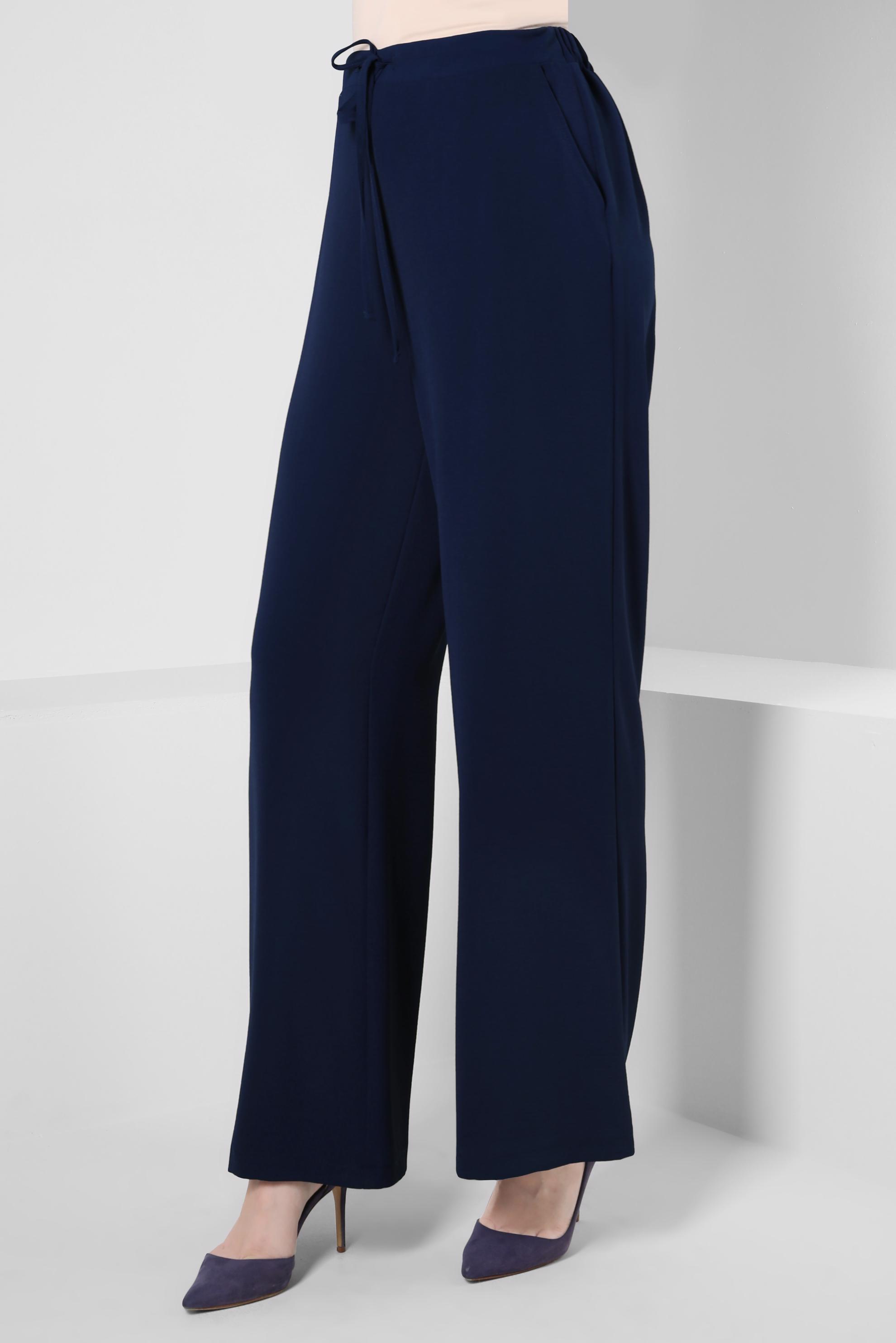 Tesettür giyim LACİVERT BOL PAÇA BAĞCIK DETAYLI PANTOLON 70556