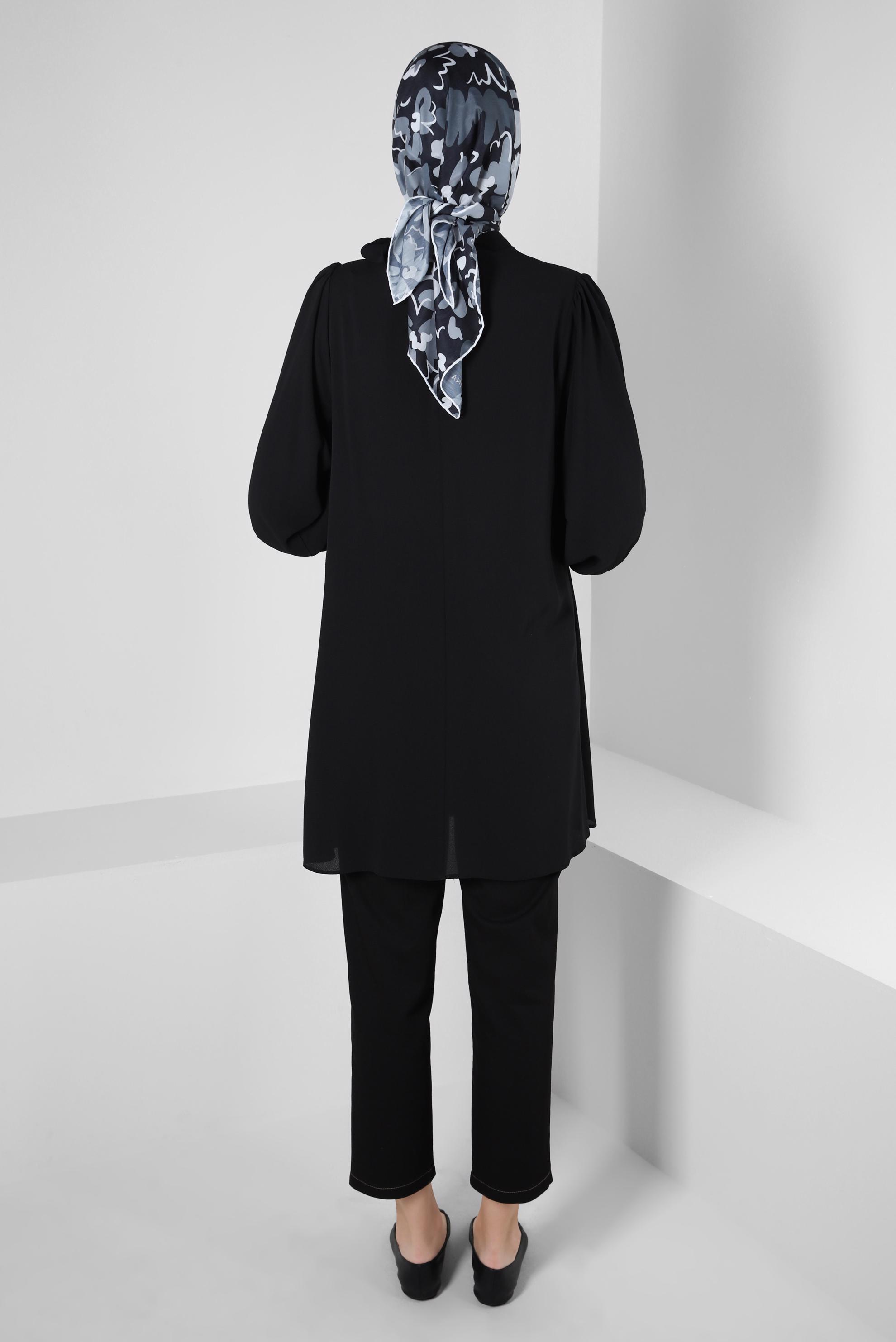 Tesettür giyim SİYAH HAVUÇ KESİM PANTOLON 70561