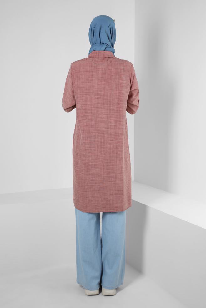 Hijab clothing BLUE WIDE LEG DENIM PANTS WITH ELASTIC WAIST 70562 - ALVİNA