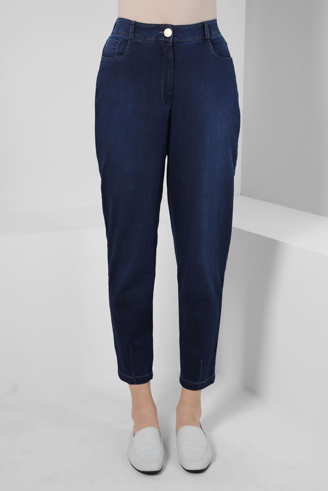 Hijab clothing NAVY BLUE HIGH WAIST PANTS 70563 - ALVİNA