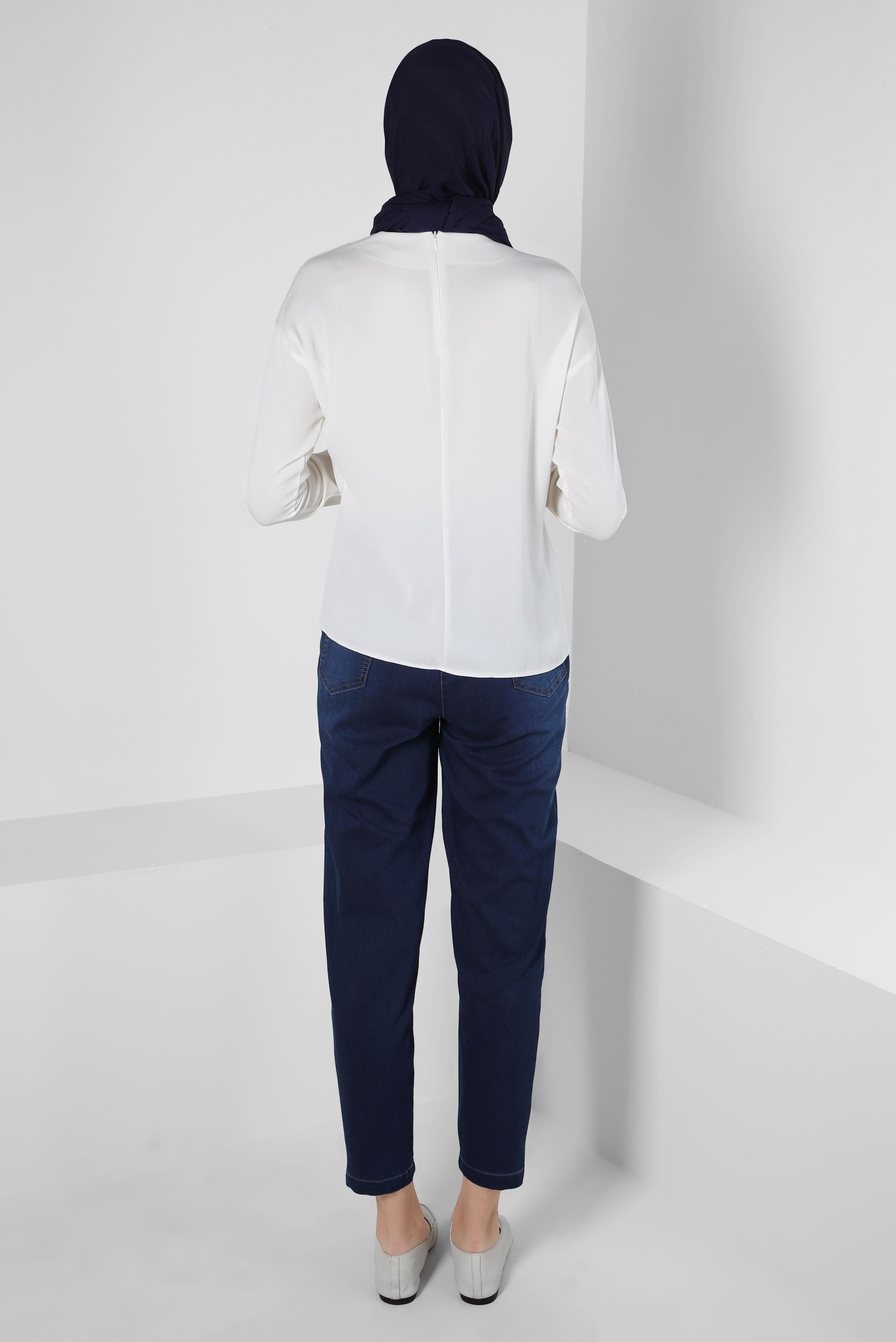 Tesettür giyim LACİVERT YÜKSEK BEL DENİM PANTOLON 70563