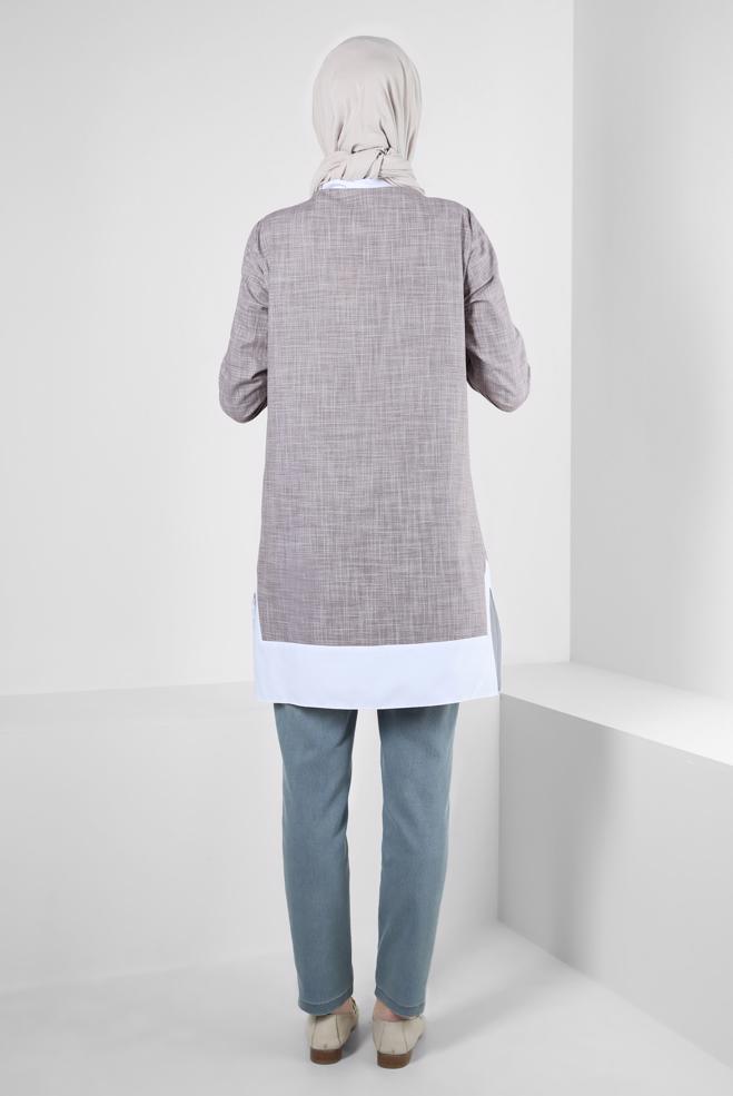 Hijab clothing BLUE HIGH WAIST DENIM PANTS 70564 - ALVİNA