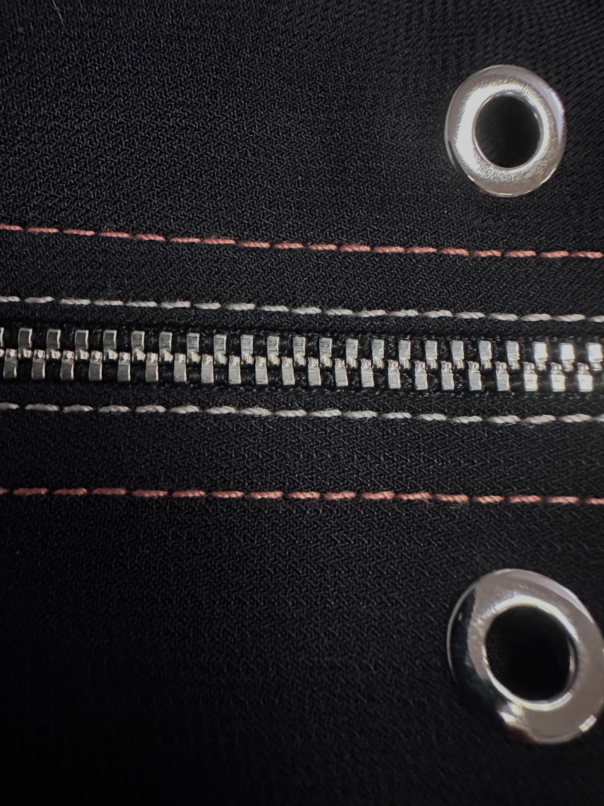 Vêtements hijab NOIR COL MANDARİN DÉTAIL ŒILLET PARDESSUS 10711