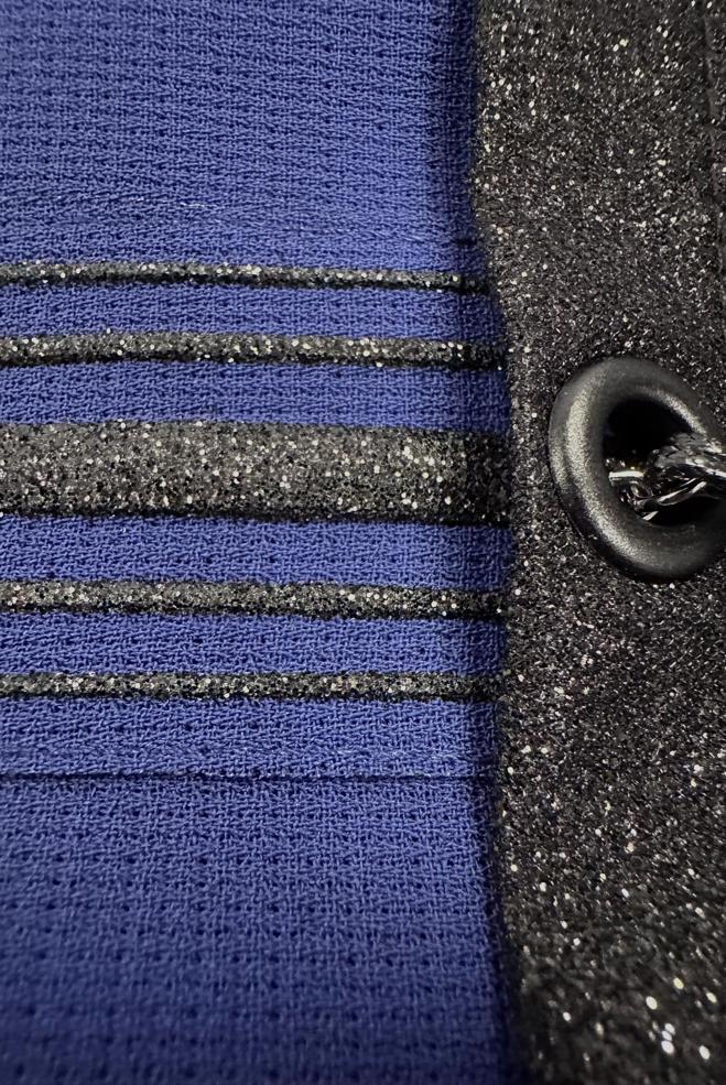 Tesettür giyim LACİVERT CEPLİ ŞERİT DETAYLI PARDESÜ 10723 - ALVİNA