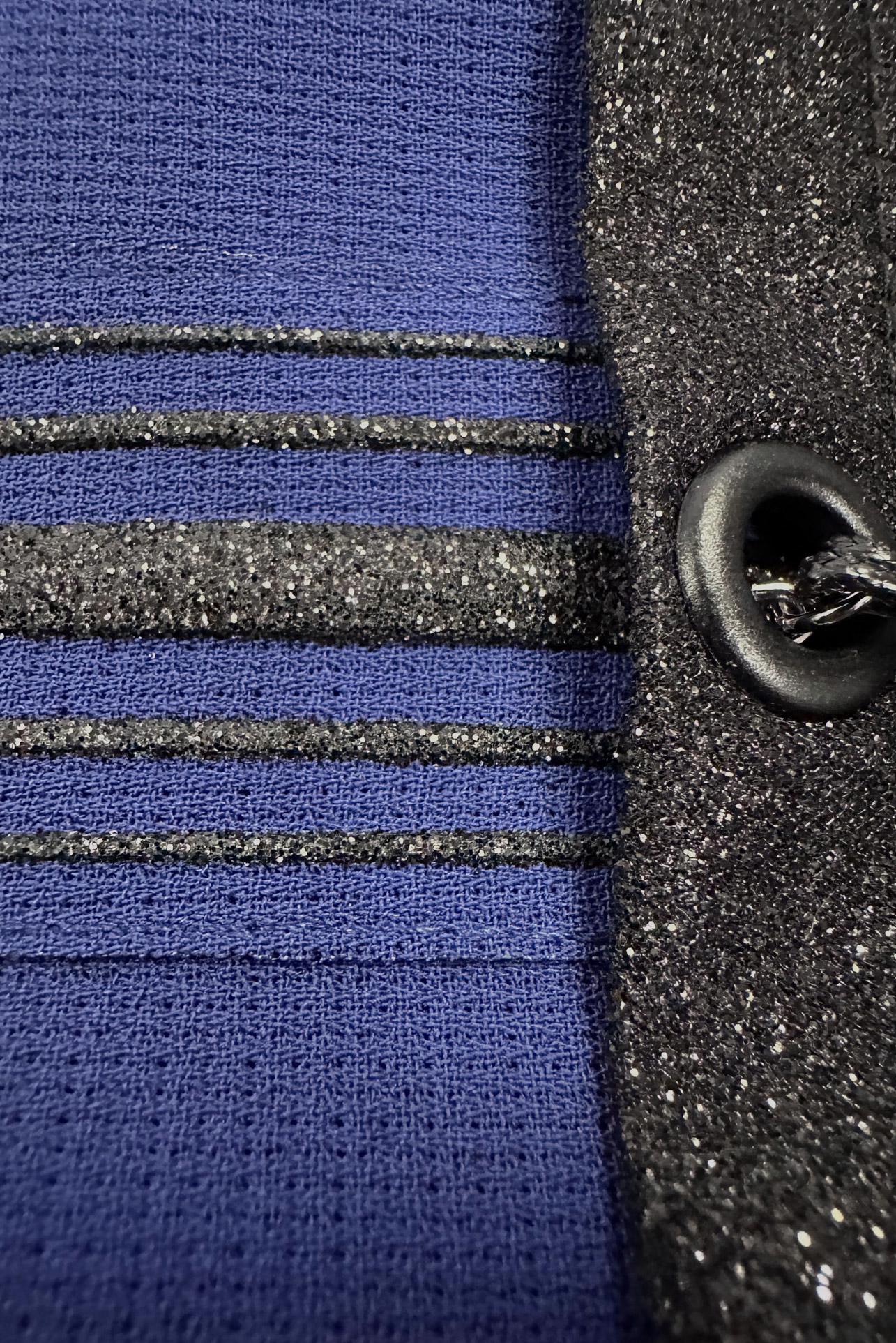 Tesettür giyim LACİVERT CEPLİ ŞERİT DETAYLI PARDESÜ 10723