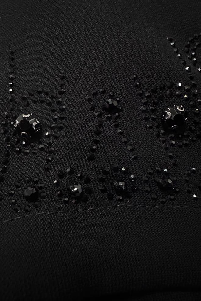 Vêtements hijab NOIR COL MANDARIN DÉTAIL GEM PARDESSUS 10732 - ALVİNA