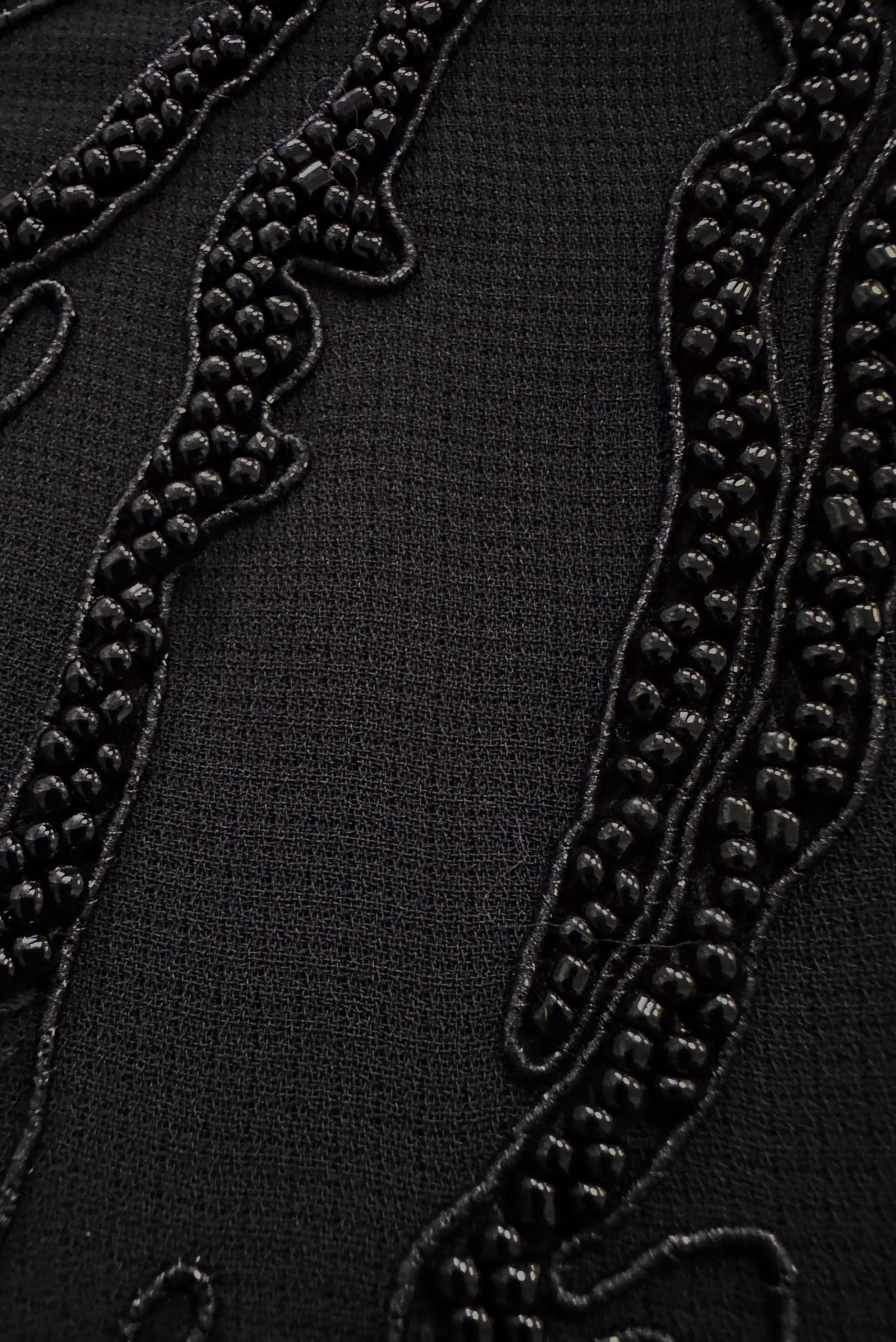 Vêtements hijab NOIR PARDESSUS PERLÉ AVEC DÉTAIL DE POCHE 10735