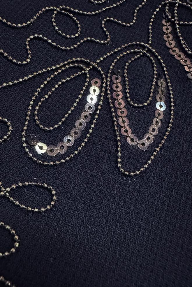 Tesettür giyim LACİVERT PUL PAYETLİ FERMUARLI PARDESÜ 10737 - ALVİNA