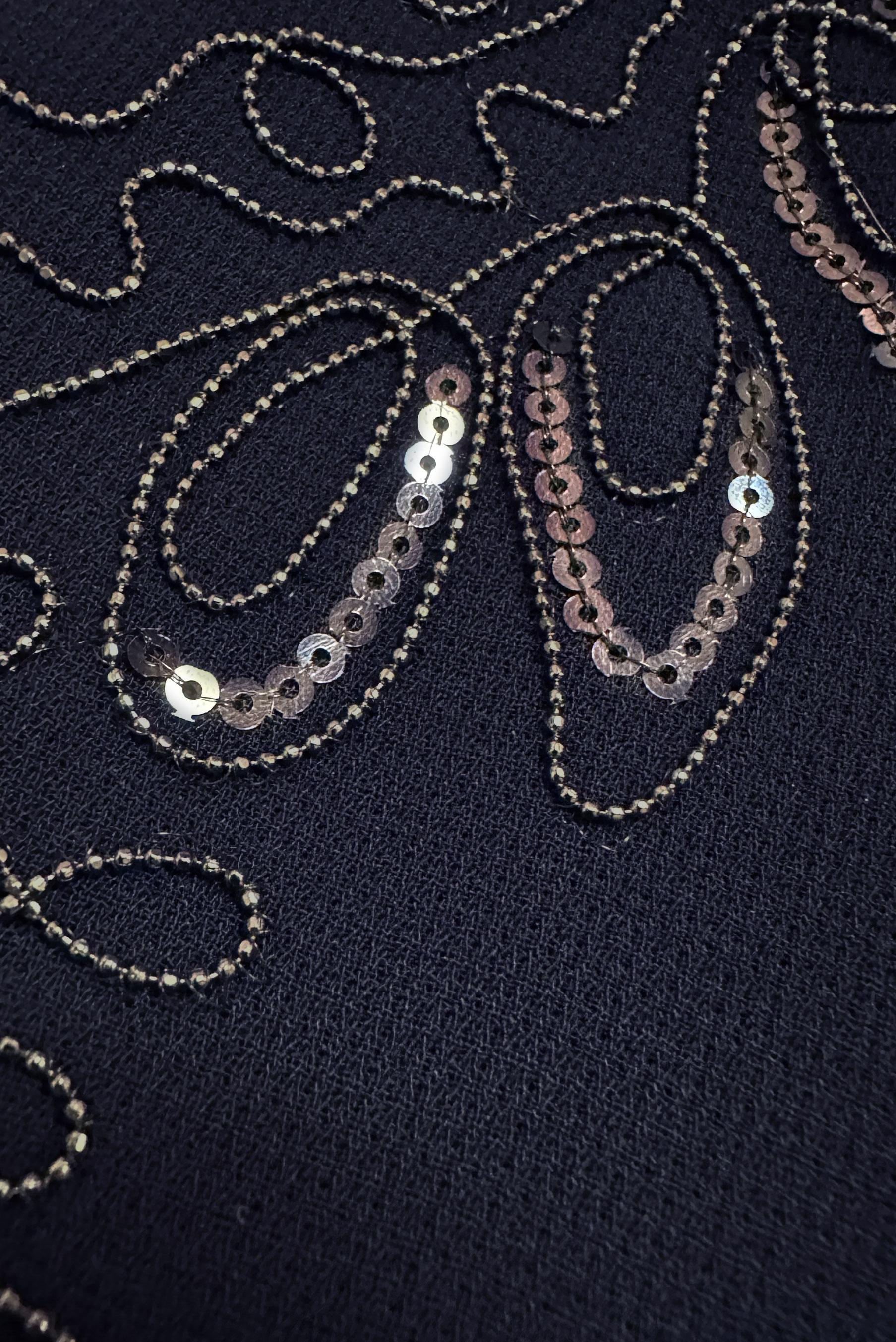 Tesettür giyim LACİVERT PUL PAYETLİ FERMUARLI PARDESÜ 10737