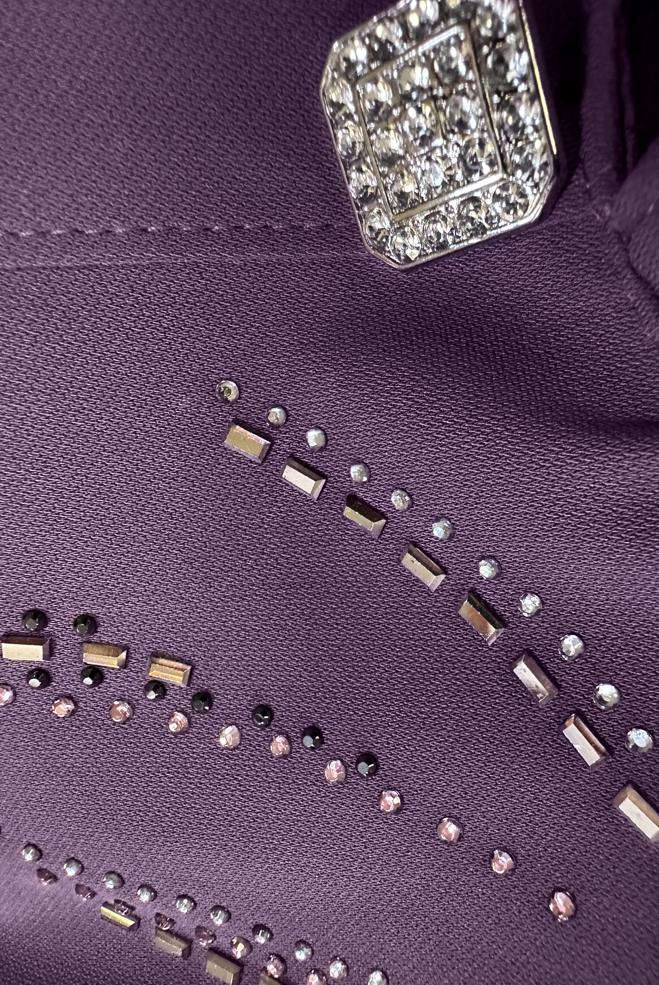 Vêtements hijab POURPRE SURMANTEAU PLISSÉ AVEC CEINTURE AVEC GEMME 10750 - ALVİNA